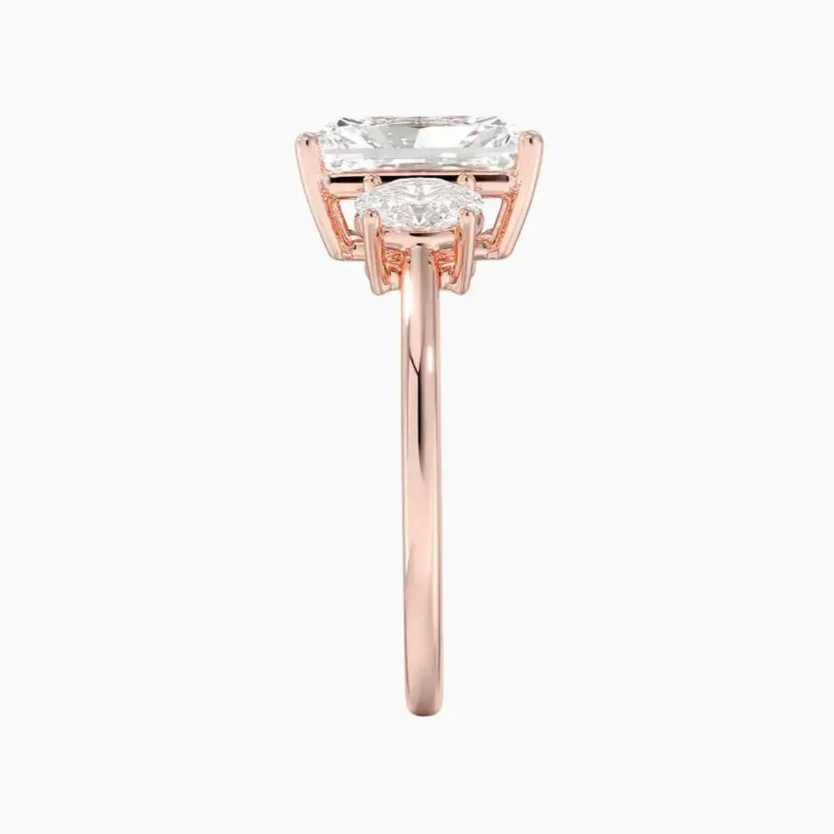 OBSER567 - Liora Three Stone Radiant engagement ring setting view 6