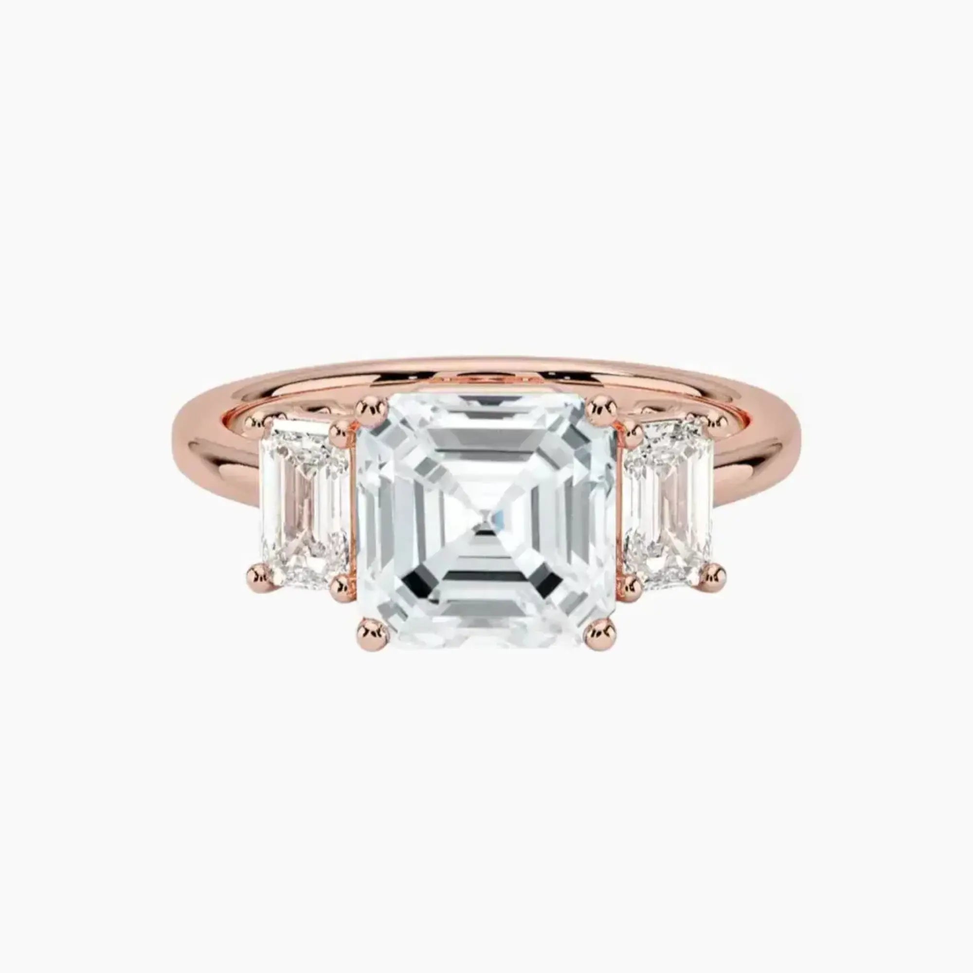 OBSER654 - Aurelia Three Stone Asscher engagement ring setting view 4