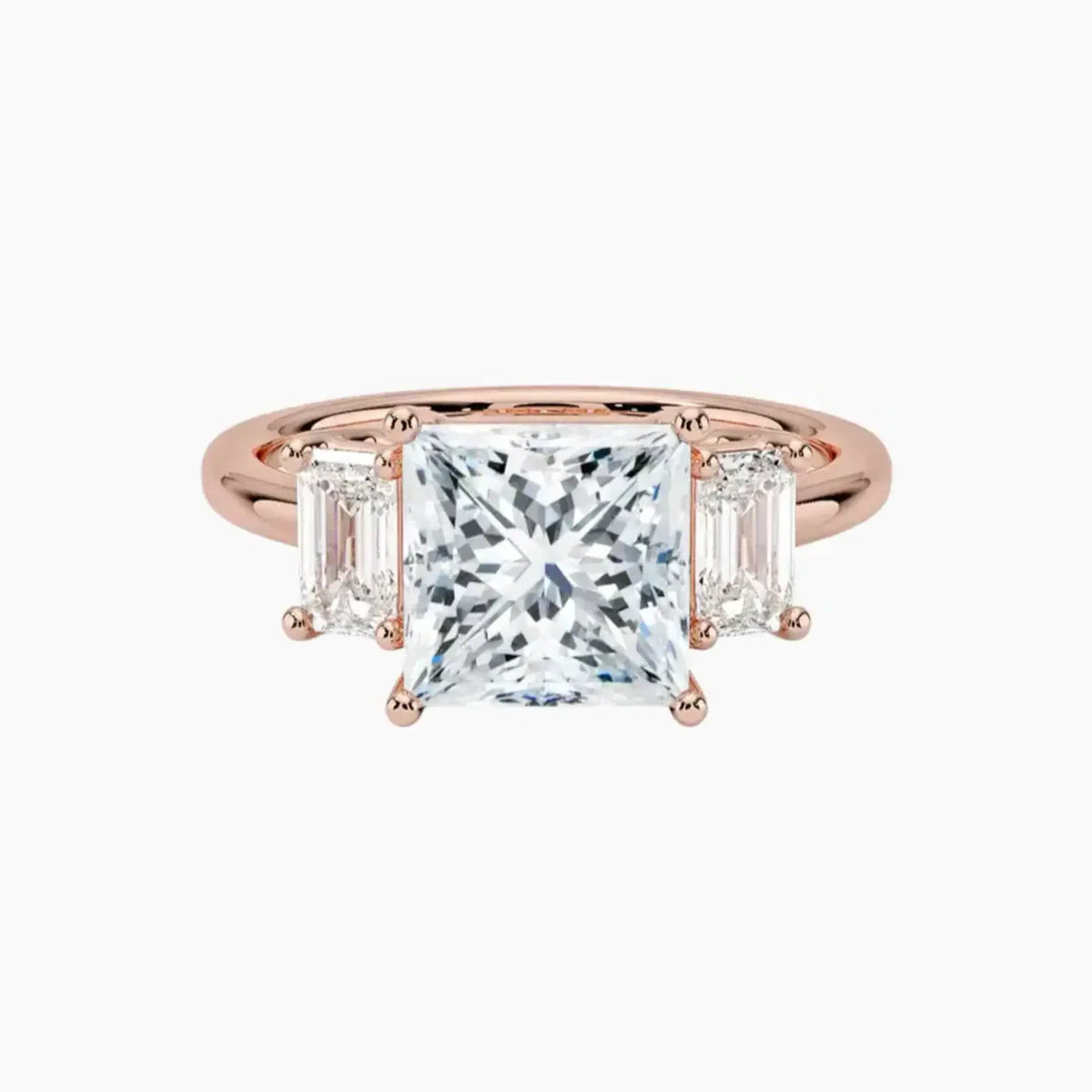 OBSER656 - Aurelia Three Stone Princess engagement ring setting view 4