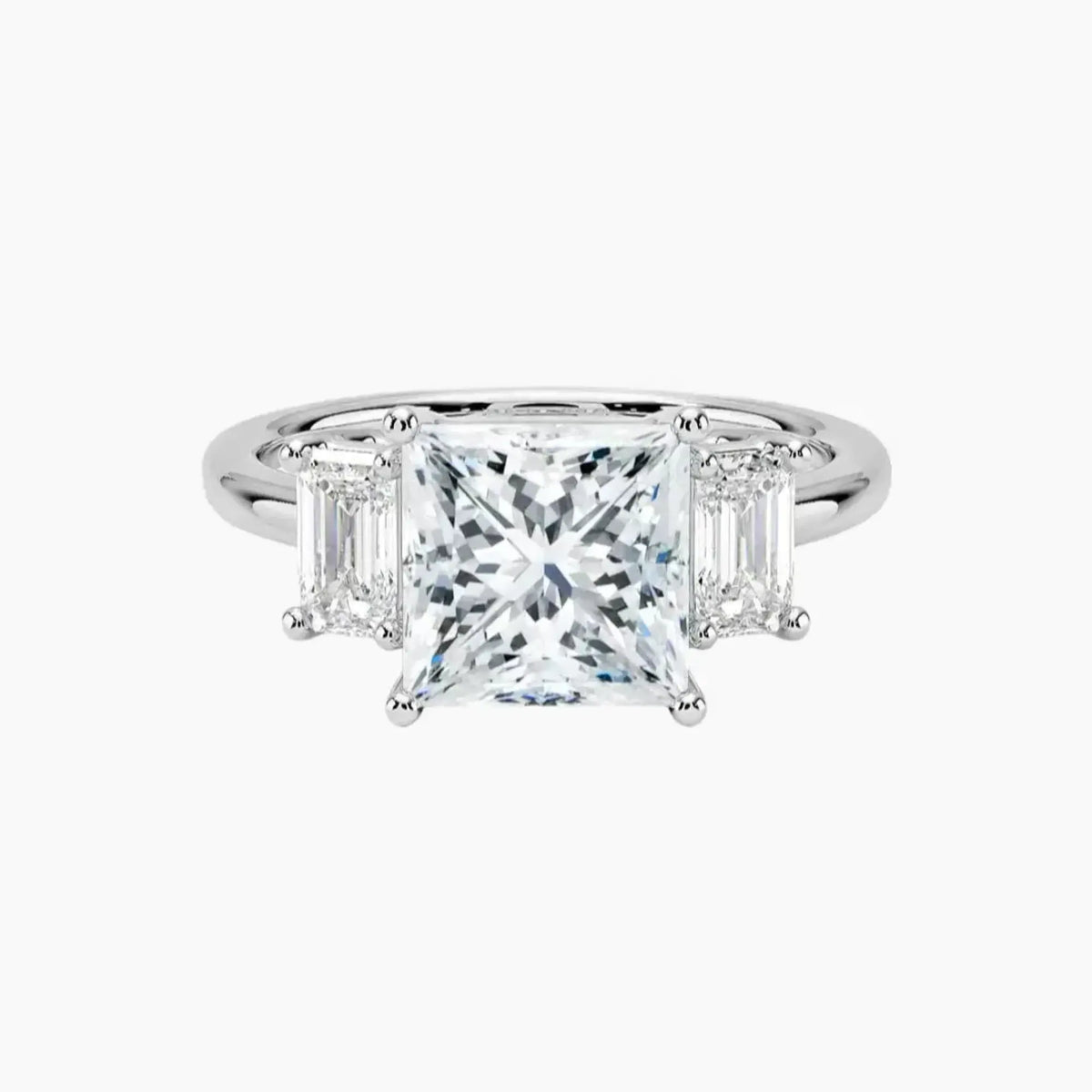 OBSER656 - Aurelia Three Stone Princess engagement ring setting view 1