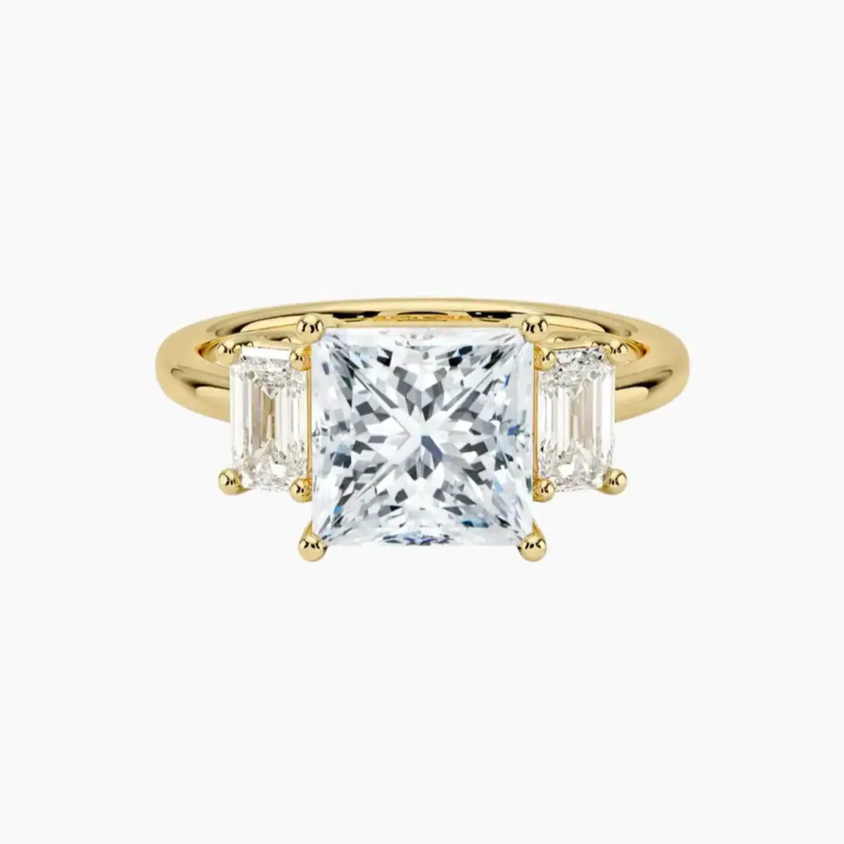 OBSER656 - Aurelia Three Stone Princess engagement ring setting view 7
