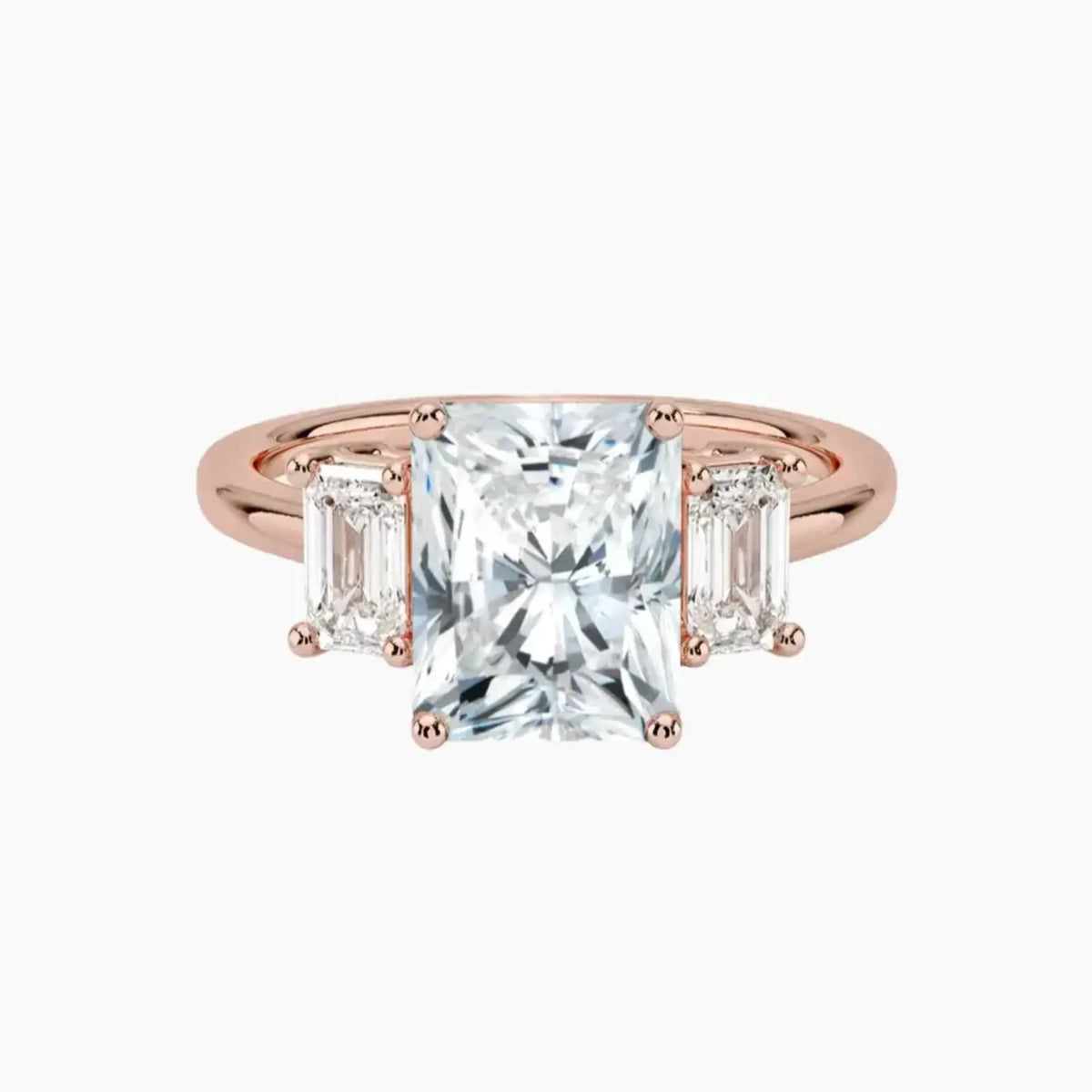 OBSER653 - Aurelia Three Stone Radiant engagement ring setting view 4