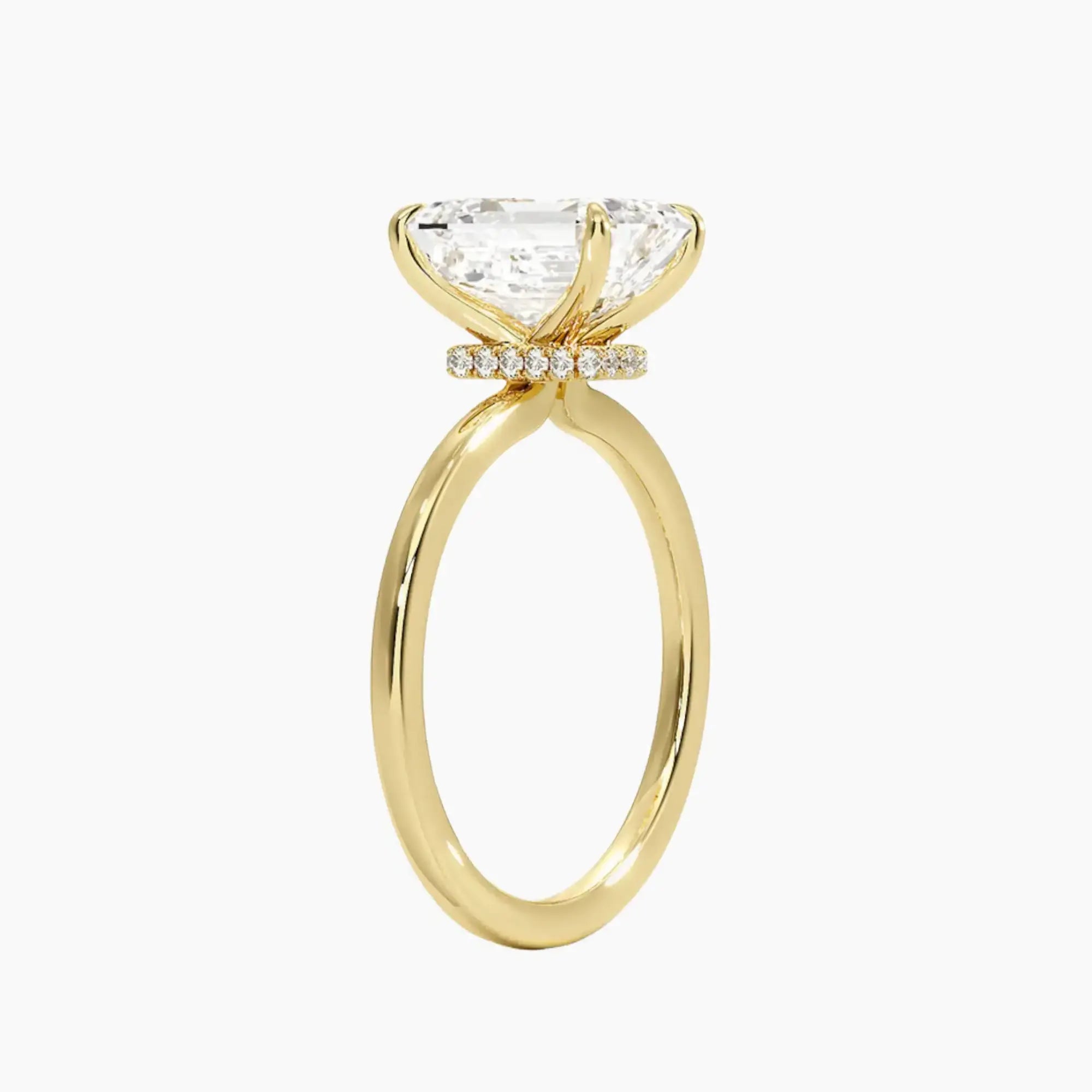 OBSER388 - Giselle Solitaire Emerald engagement ring setting view 8