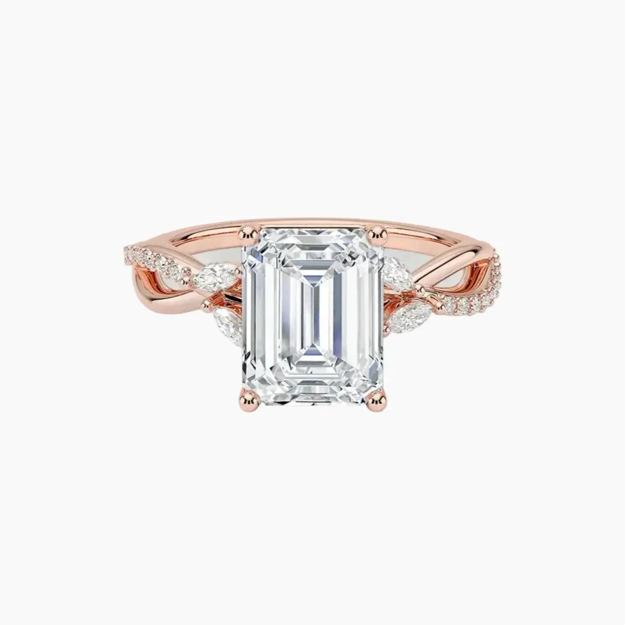 OBSER242 - Amara Adorned Emerald engagement ring setting view 4