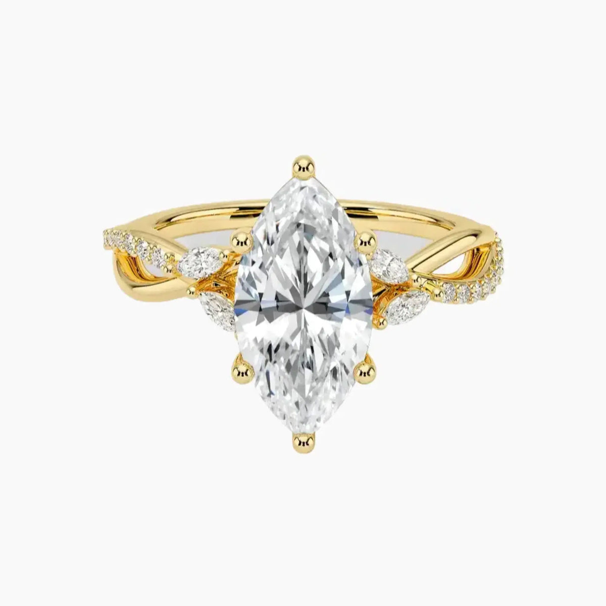 OBSER047 - Amara Adorned Marquise engagement ring setting view 7
