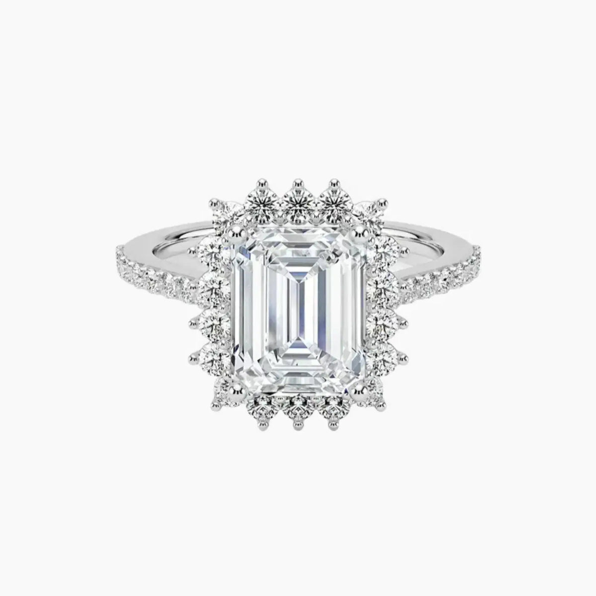 OBSER452 - Soraya Pave Halo Emerald engagement ring setting view 1
