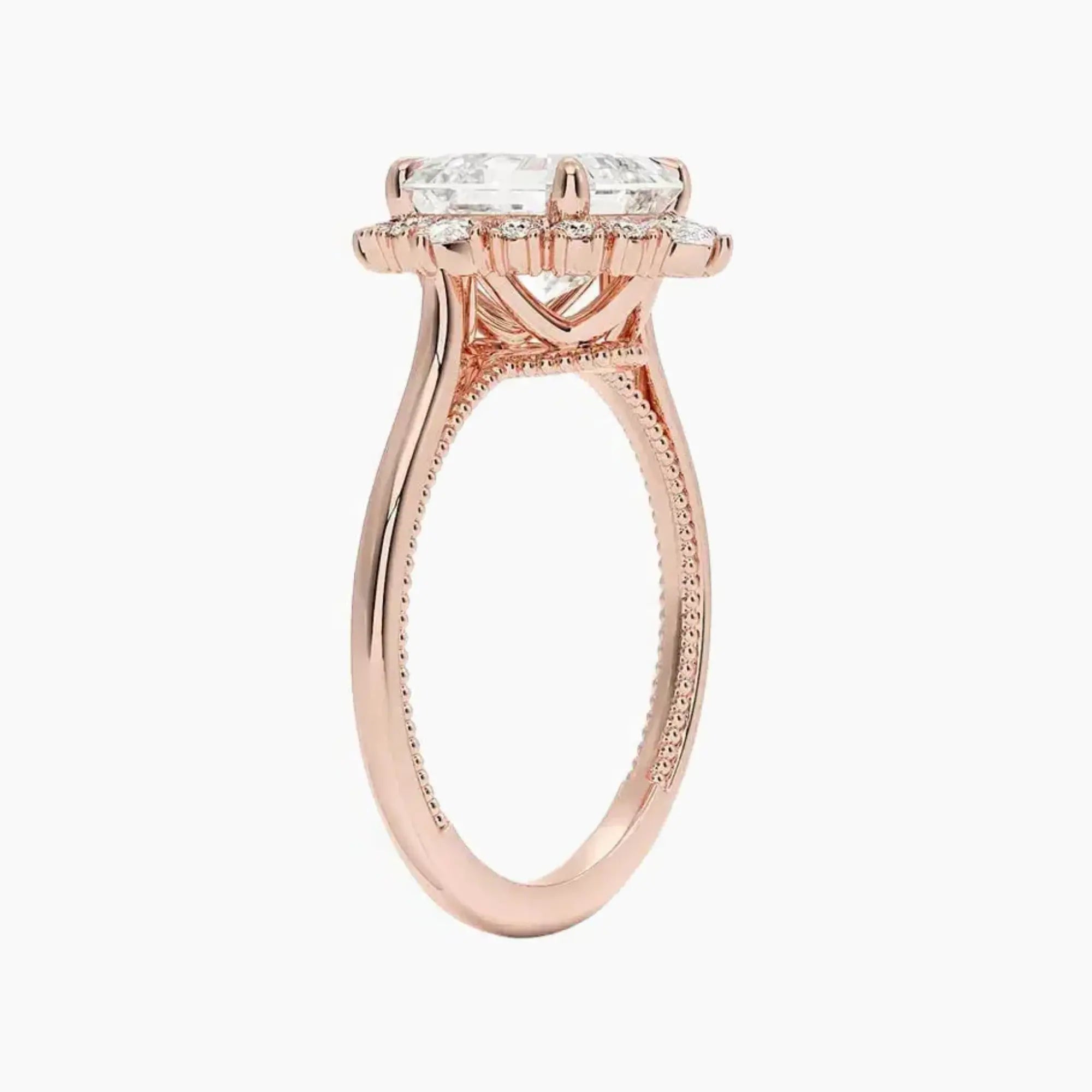 OBSER397 - Elara Halo Asscher engagement ring setting view 5