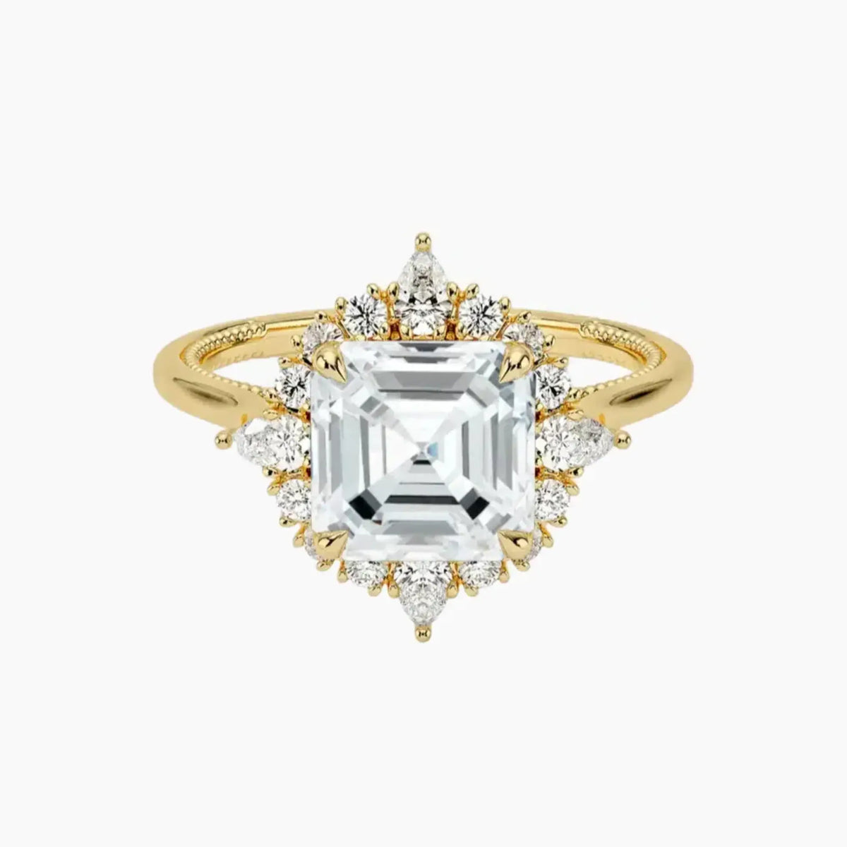 OBSER397 - Elara Halo Asscher engagement ring setting view 7