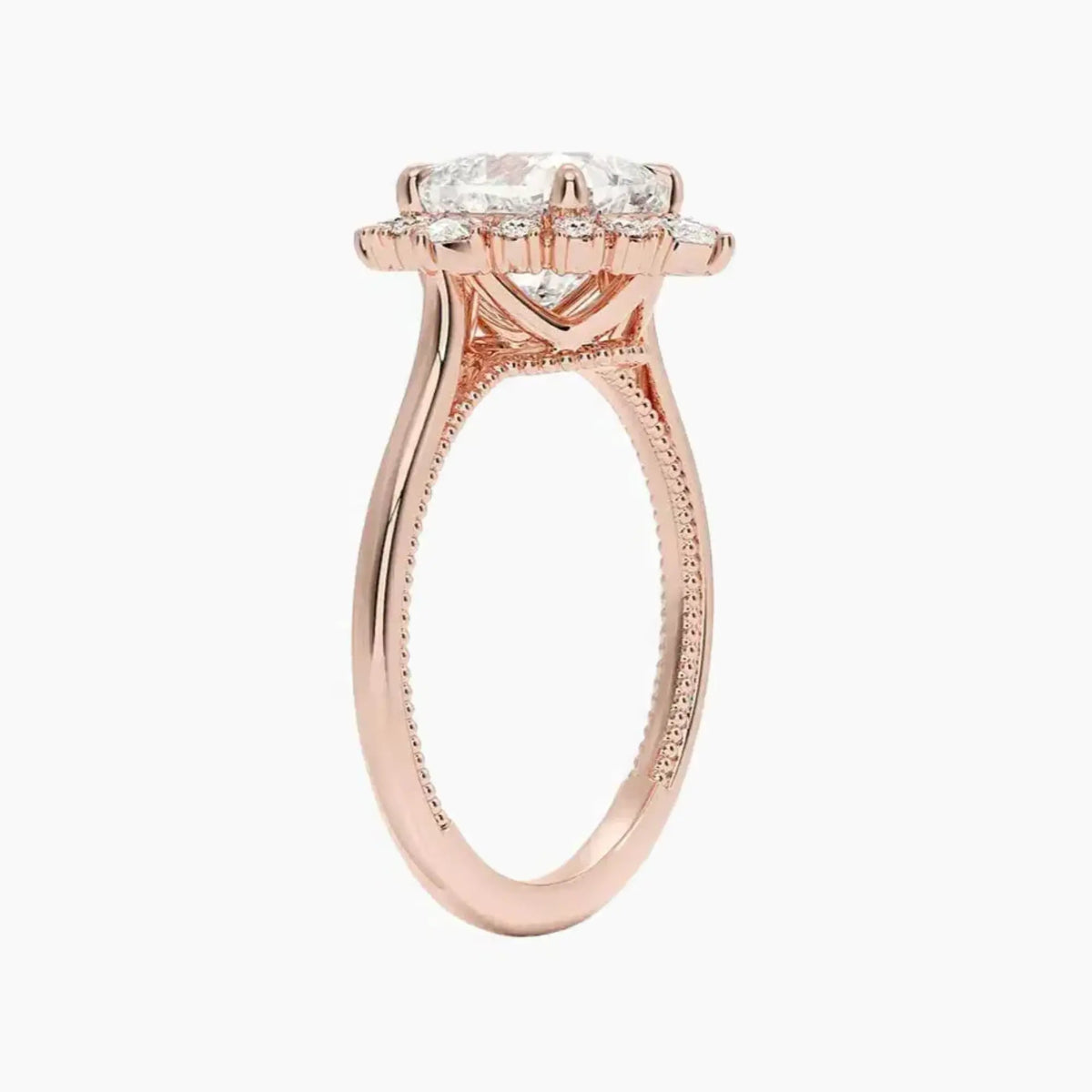 OBSER401 - Elara Halo Cushion engagement ring setting view 5