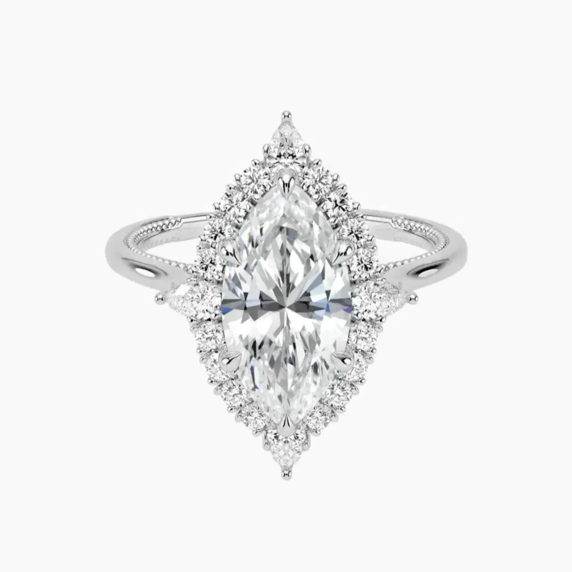 OBSER161 - Elara Halo Marquise engagement ring setting view 1