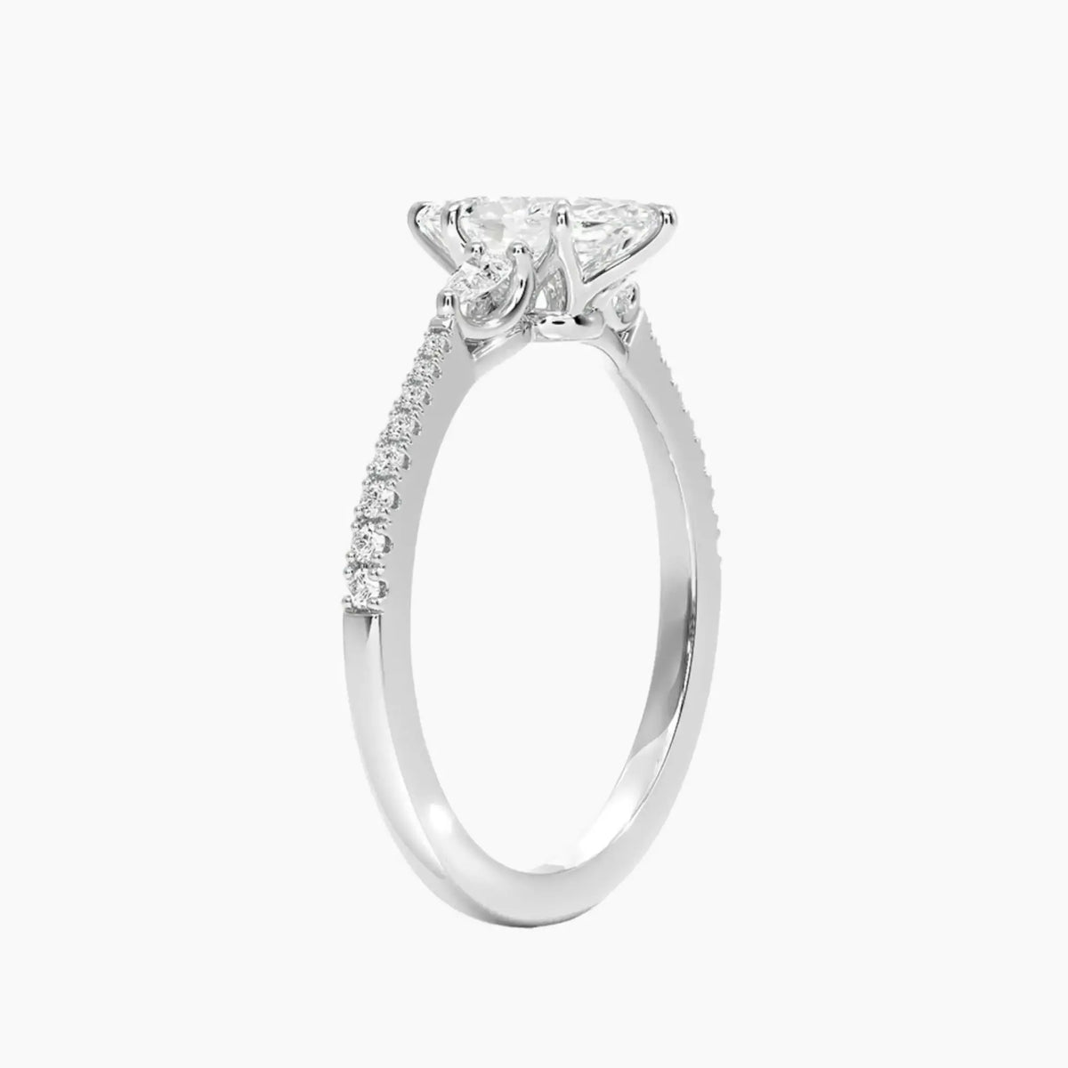 OBSER633 - Calliope Pave Three Stone Marquise engagement ring setting view 2
