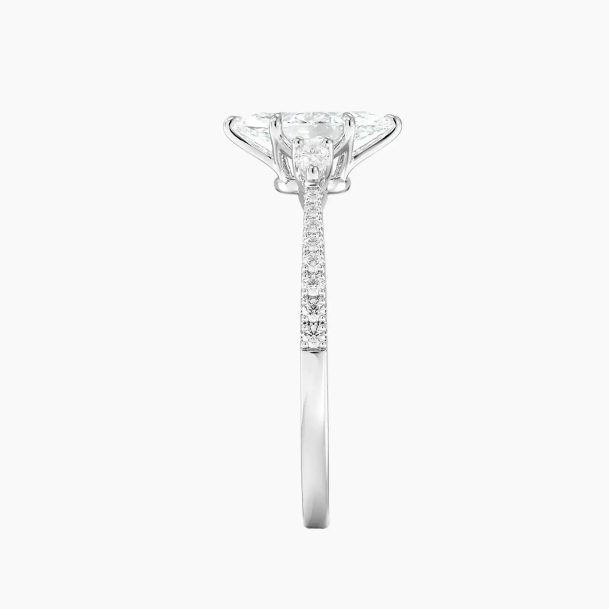 OBSER633 - Calliope Pave Three Stone Marquise engagement ring setting view 3
