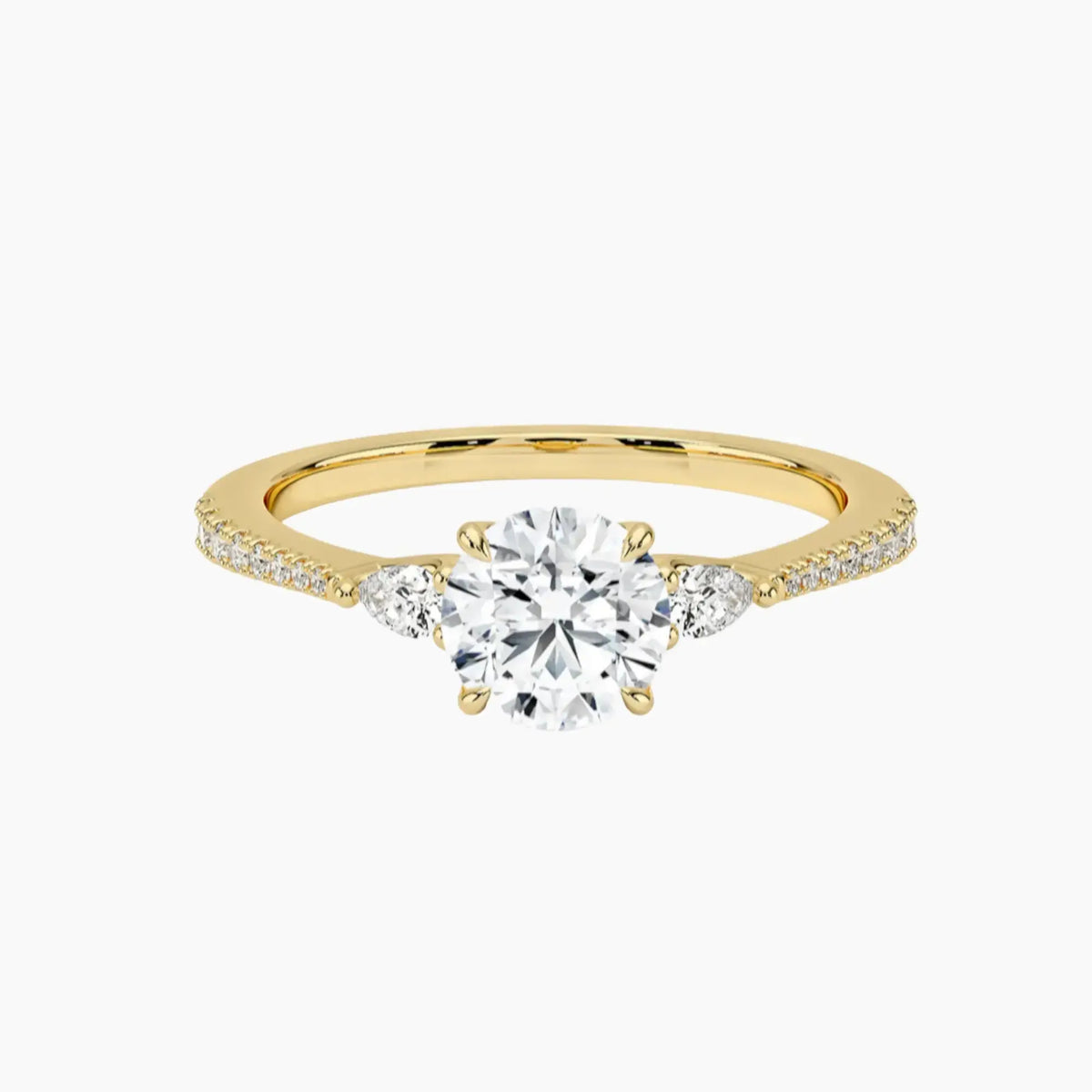 OBSER638 - Calliope Pave Three Stone Round engagement ring setting view 7