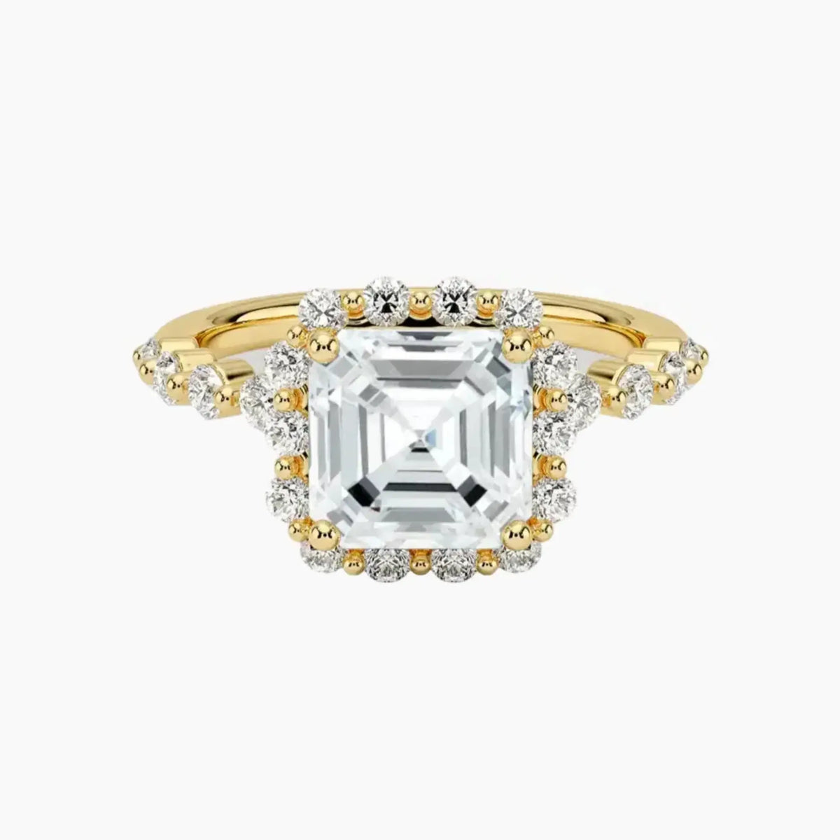 OBSER412 - Anthea Halo Asscher engagement ring setting view 7