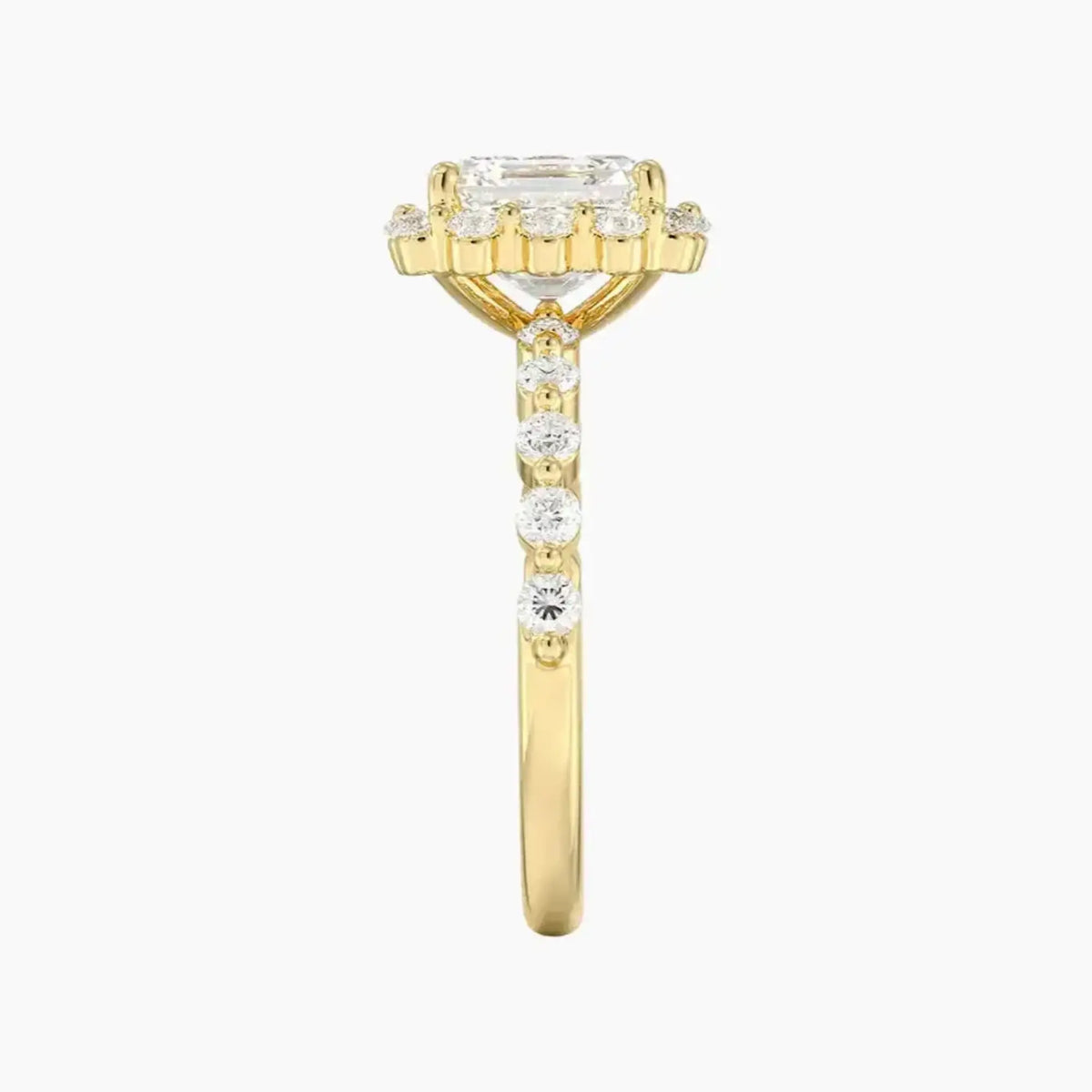 OBSER412 - Anthea Halo Asscher engagement ring setting view 9