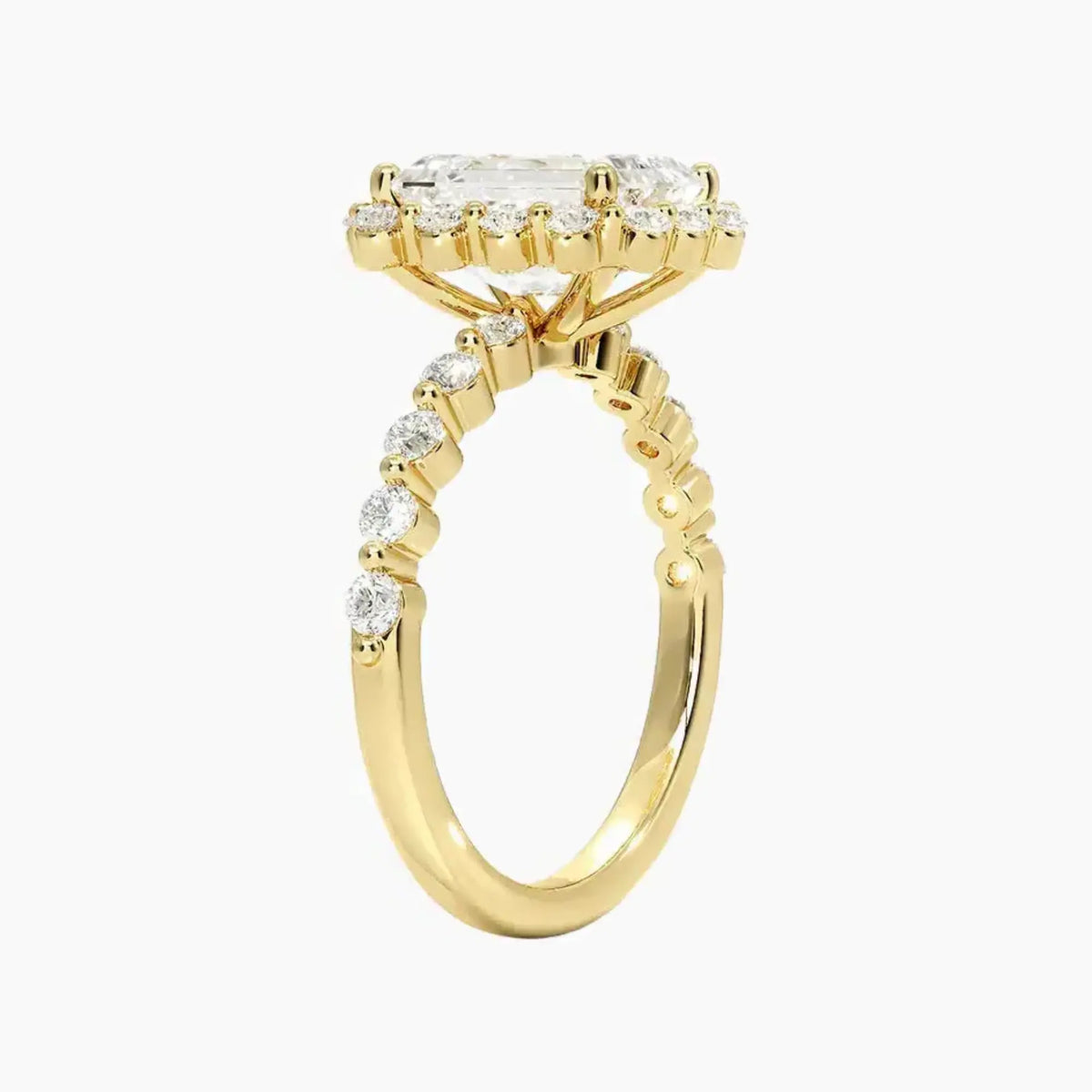 OBSER414 - Anthea Halo Emerald engagement ring setting view 8