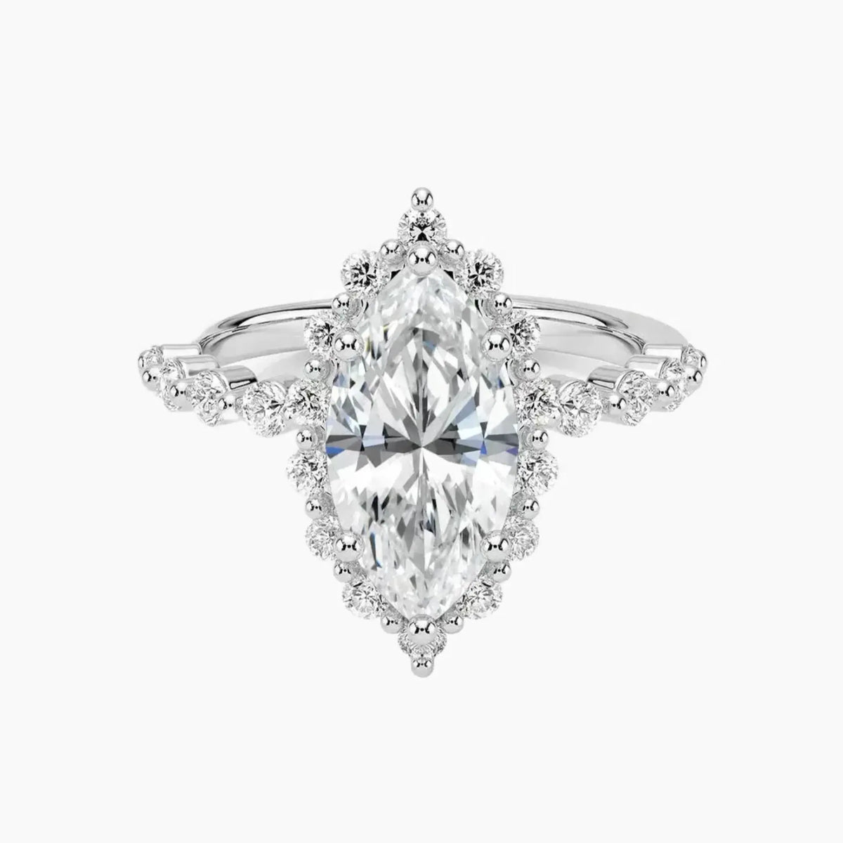 OBSER413 - Anthea Halo Marquise engagement ring setting view 1