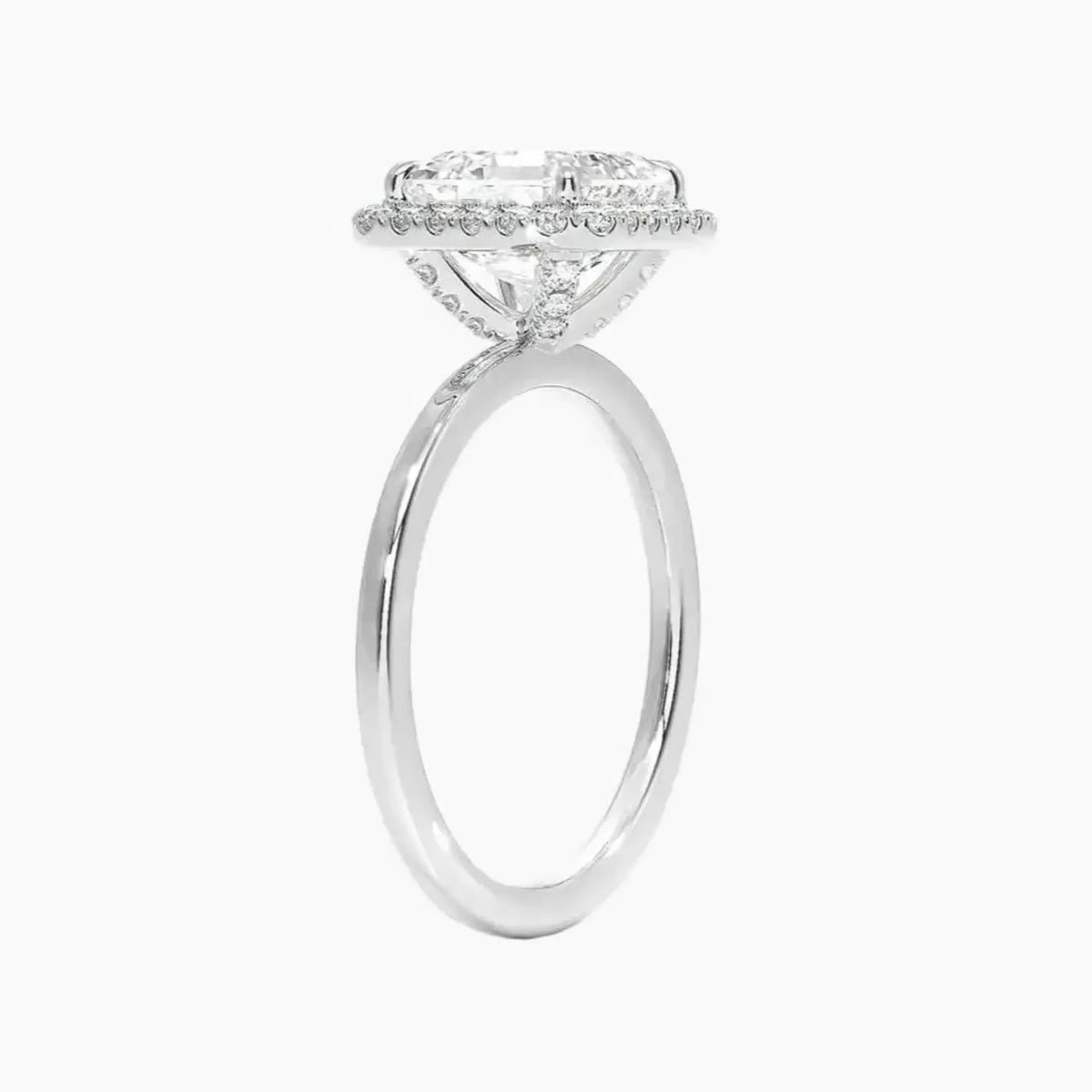 OBSER520 - Cassiopeia Halo Asscher engagement ring setting view 2