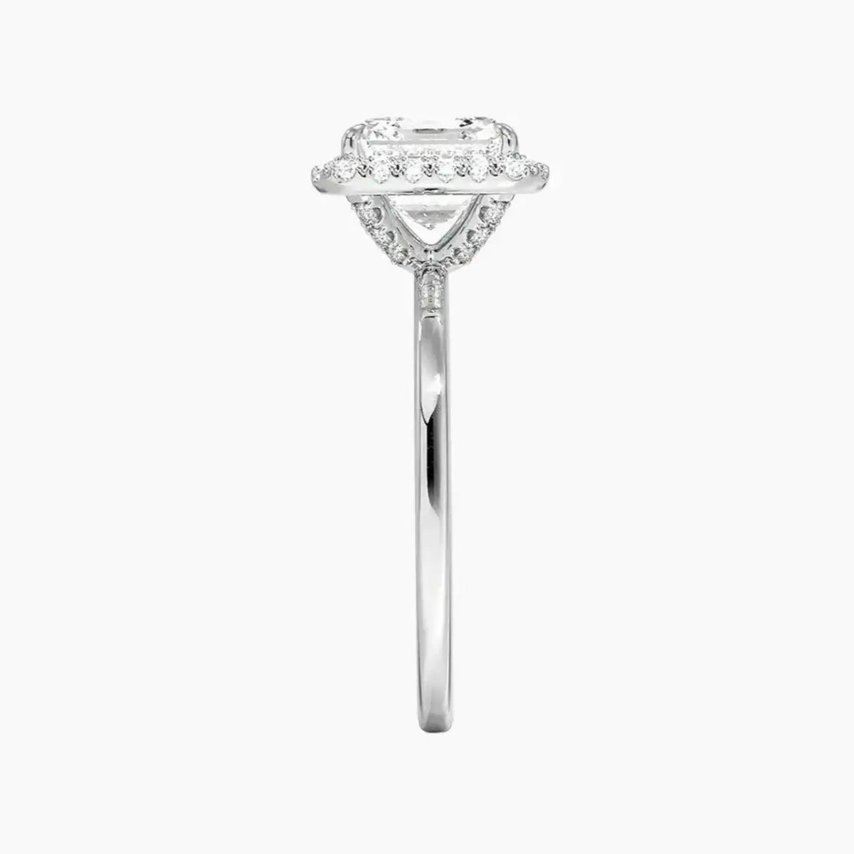OBSER520 - Cassiopeia Halo Asscher engagement ring setting view 3