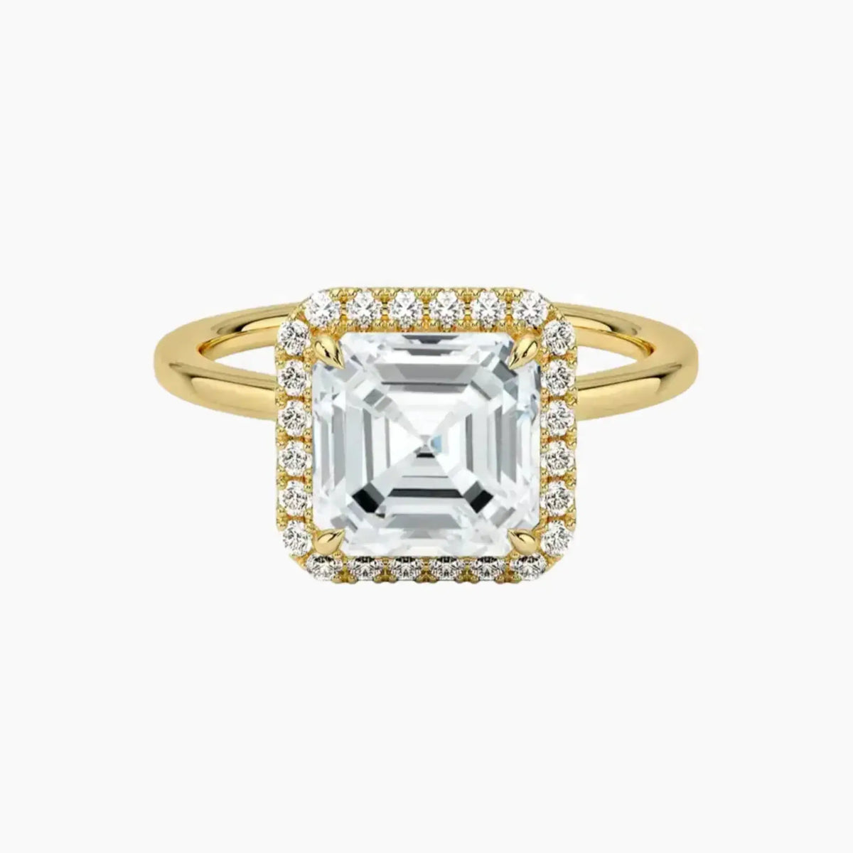 OBSER520 - Cassiopeia Halo Asscher engagement ring setting view 7