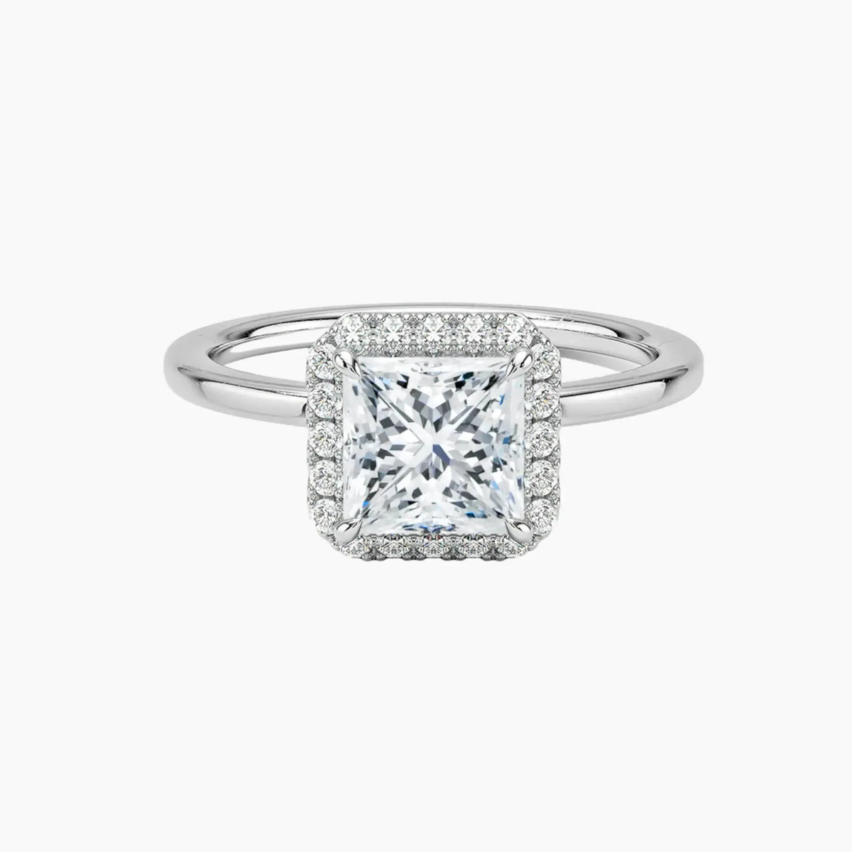 OBSER523 - Cassiopeia Halo Princess engagement ring setting view 1