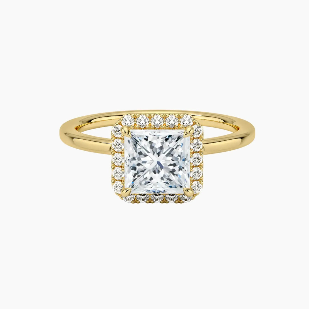 OBSER523 - Cassiopeia Halo Princess engagement ring setting view 7
