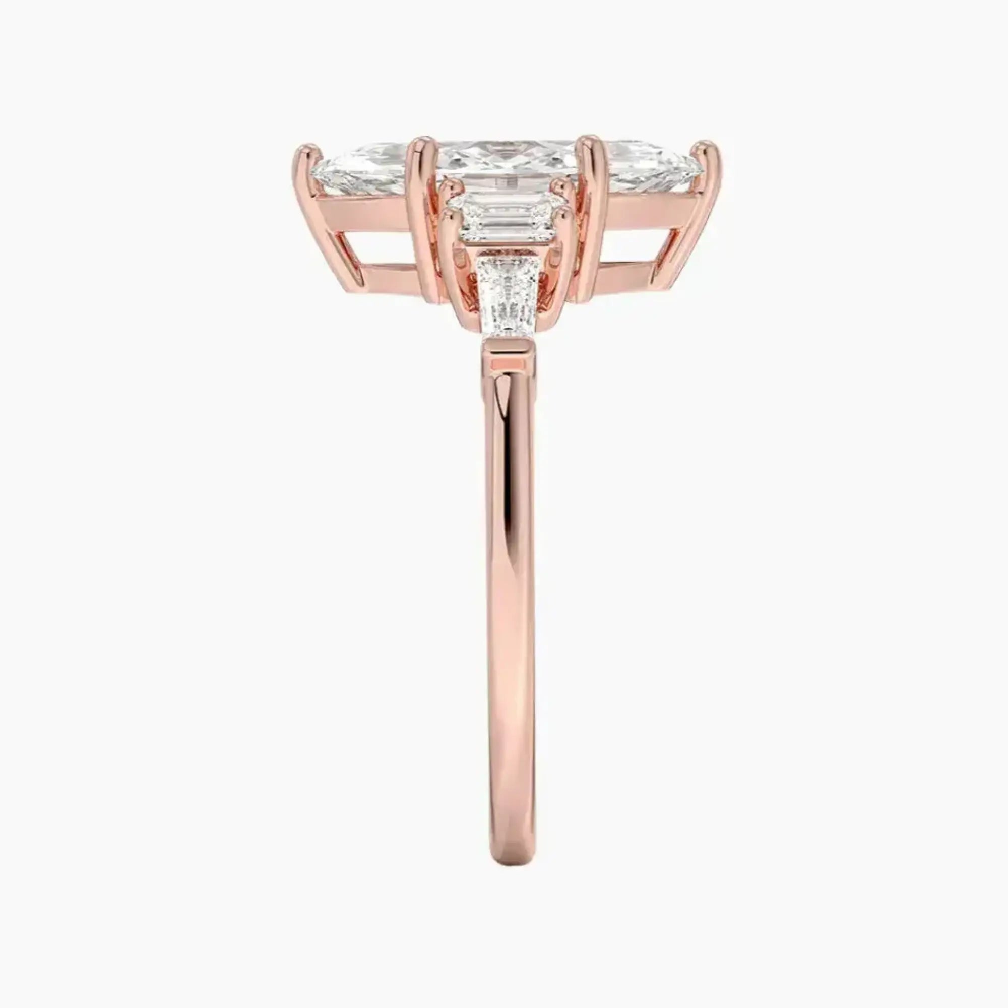 OBSER345 - Delphine Five Stone Marquise engagement ring setting view 6