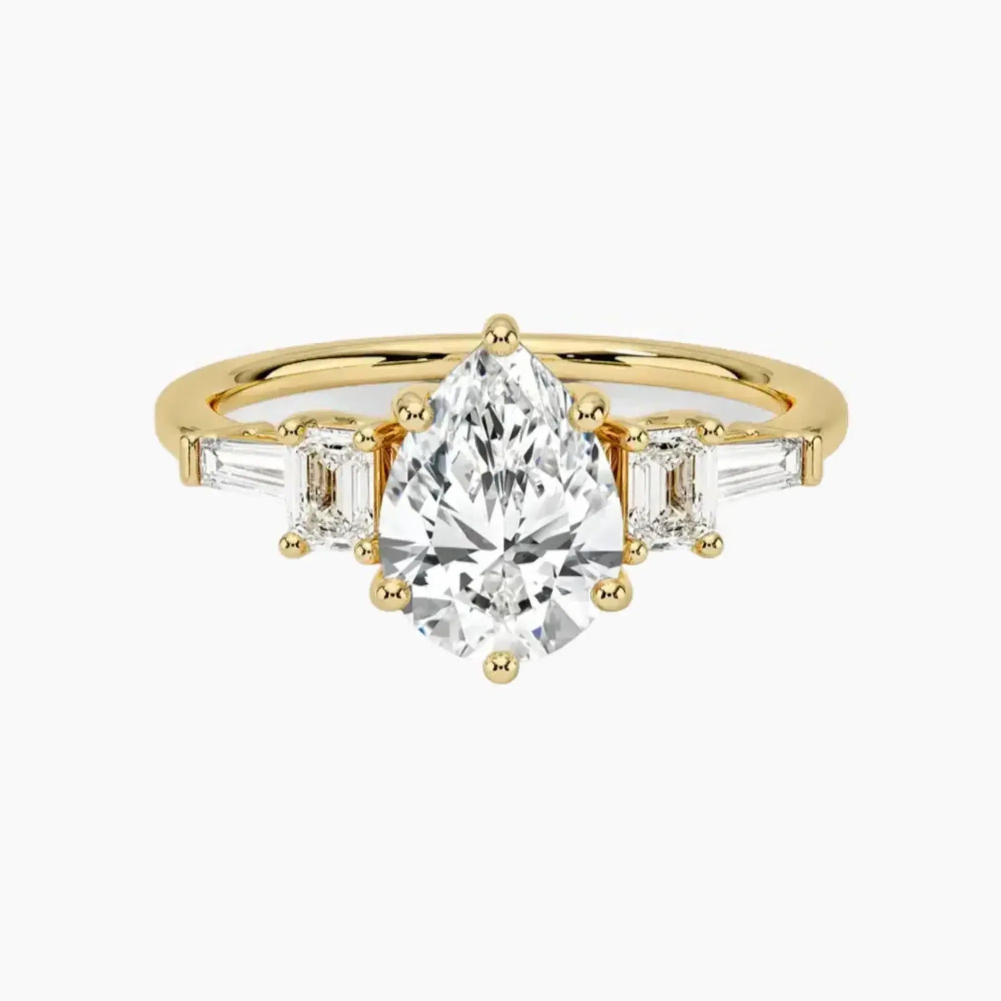 OBSER347 - Delphine Five Stone Pear engagement ring setting view 7