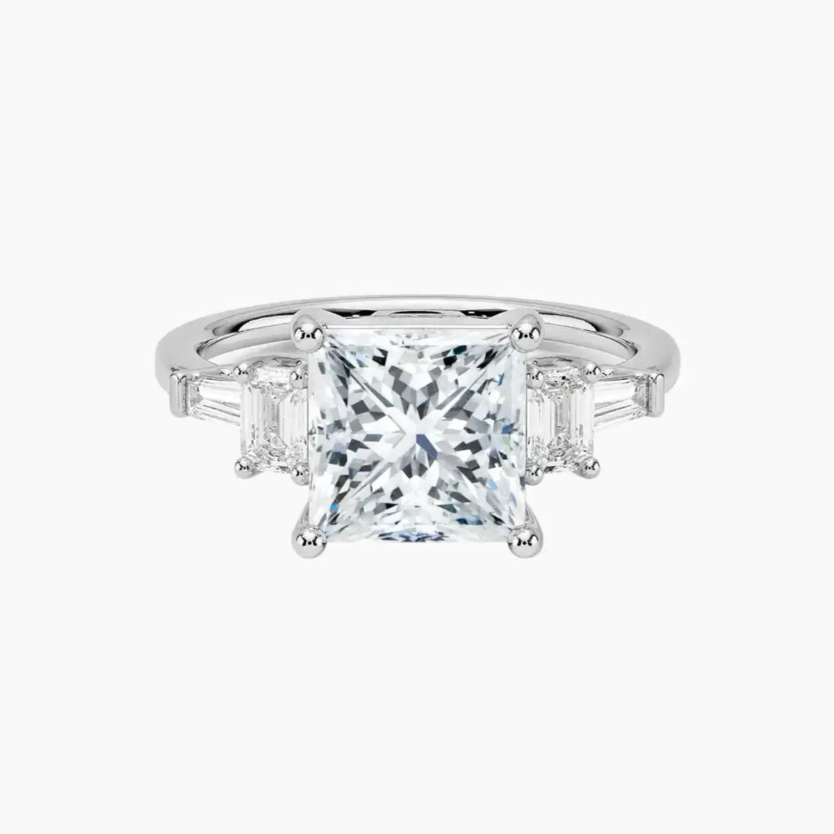 OBSER346 - Delphine Five Stone Princess engagement ring setting view 1