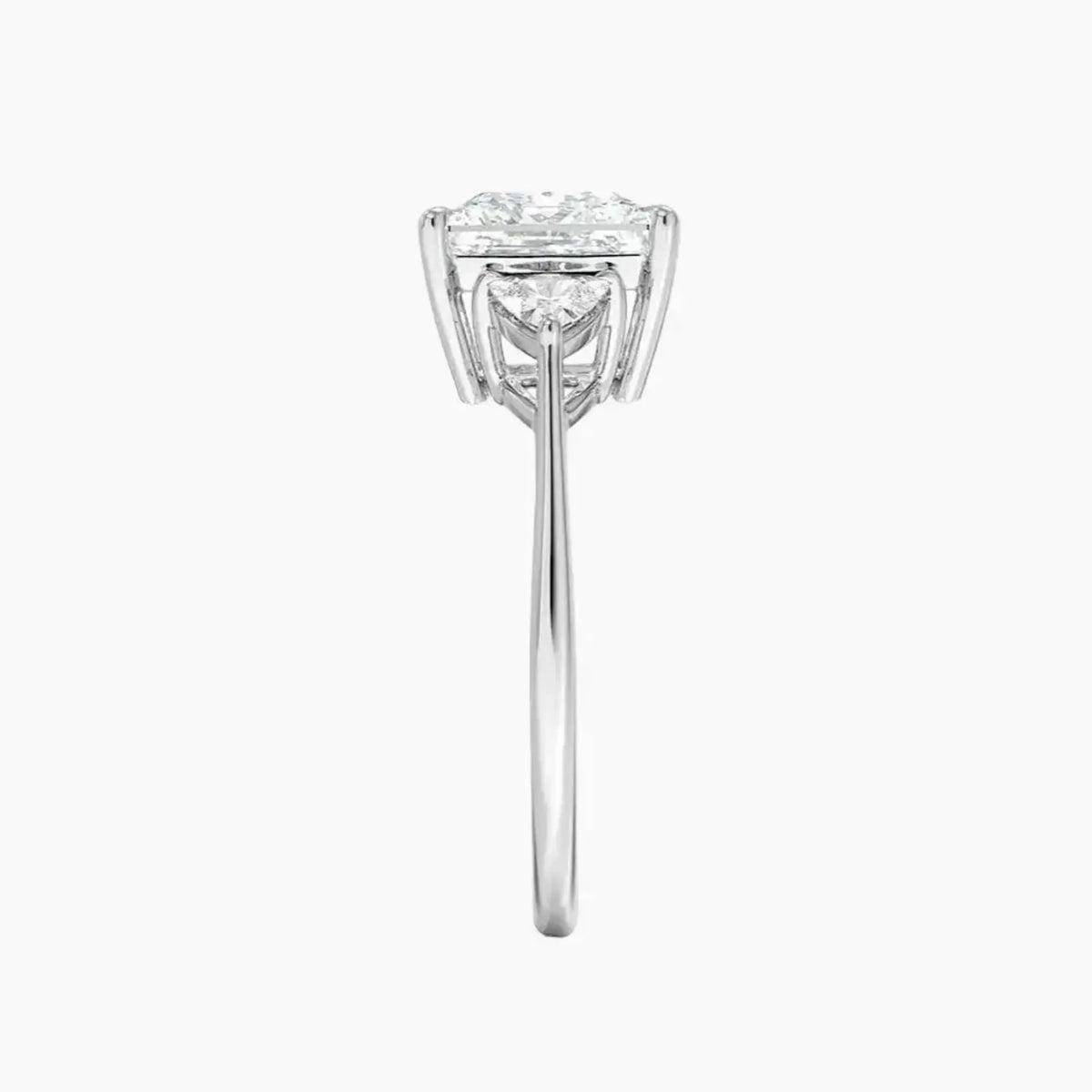 OBSER563 - Elowen Three Stone Princess engagement ring setting view 3