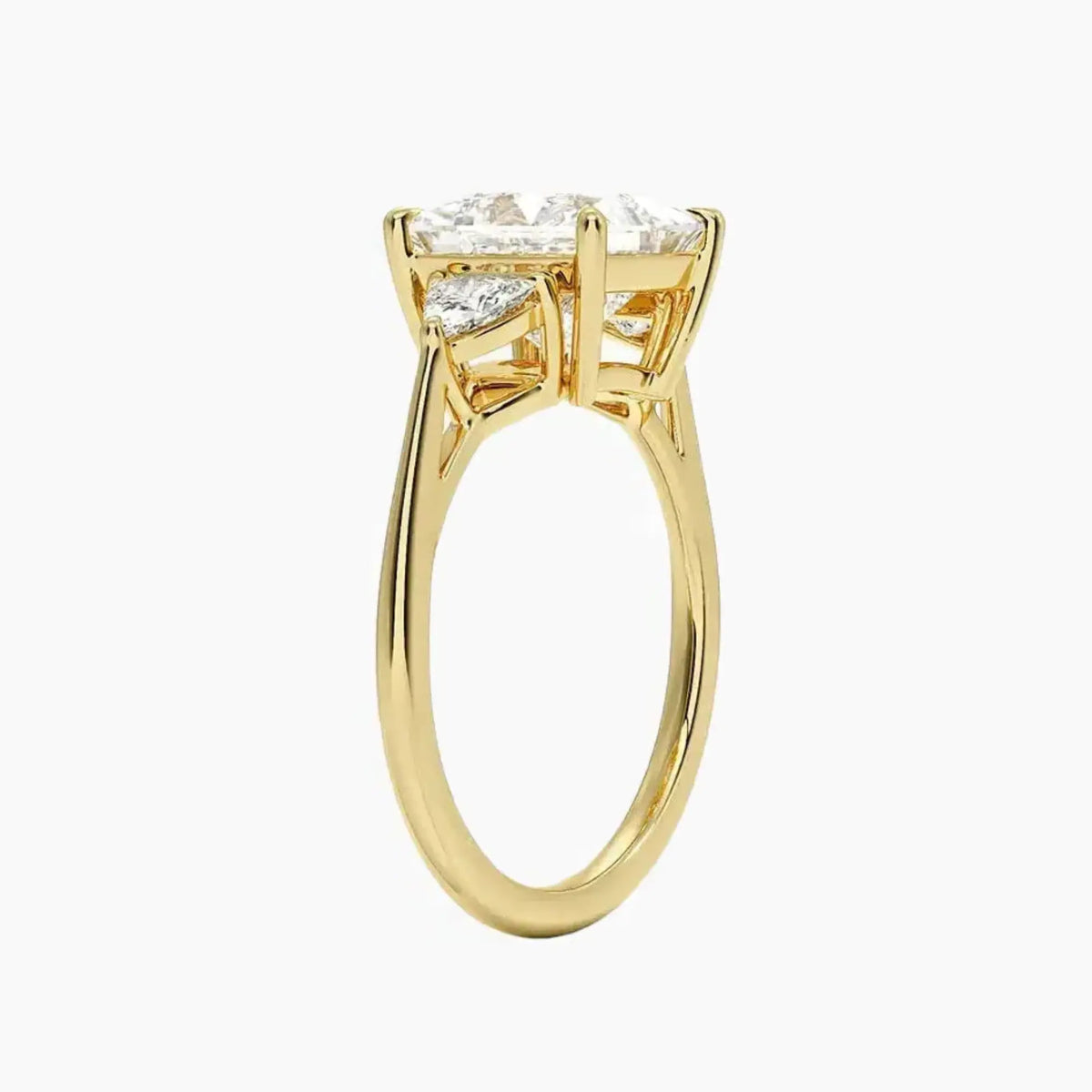 OBSER563 - Elowen Three Stone Princess engagement ring setting view 8