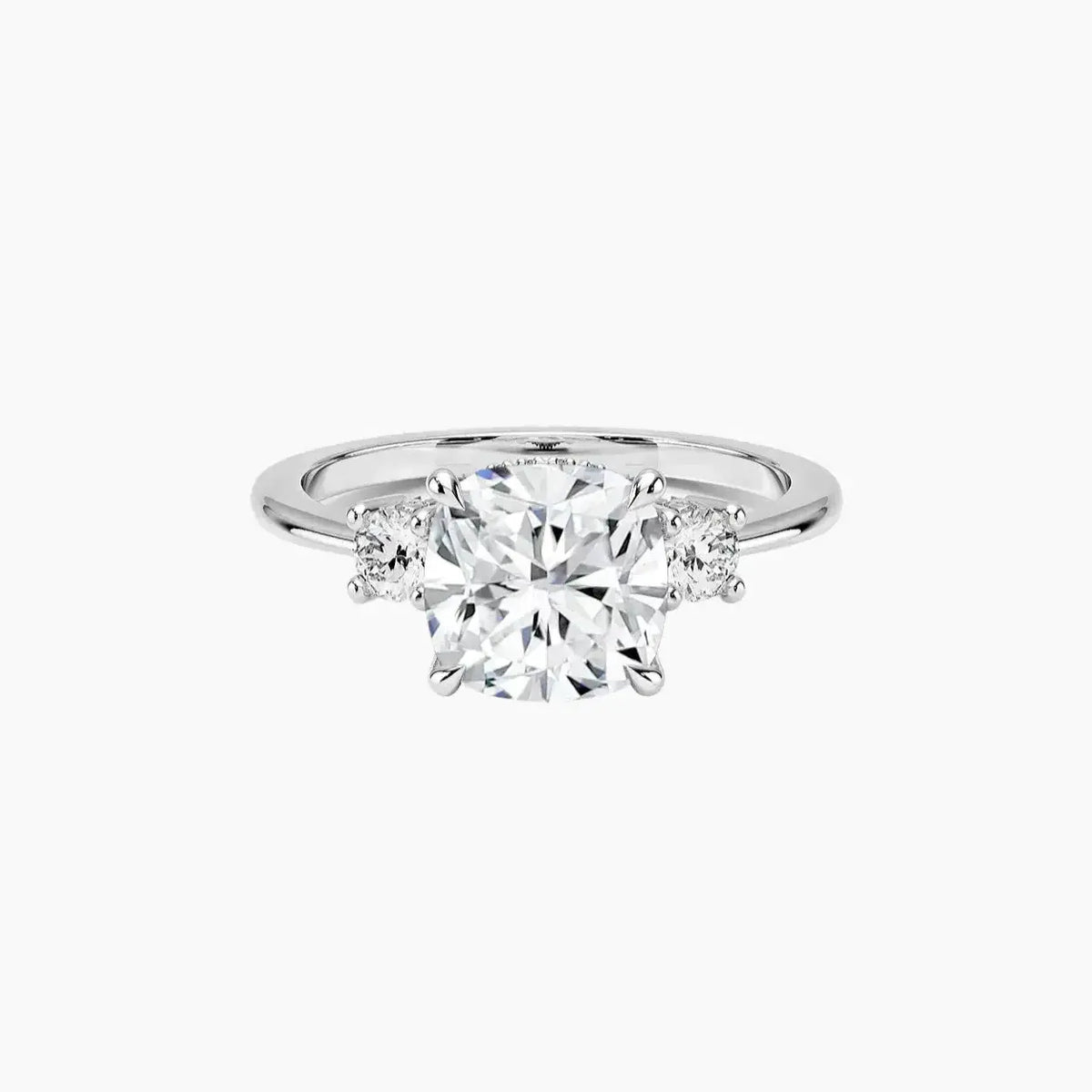 OBSER593 - Seraphina Hidden Halo Three Stone Cushion engagement ring setting view 1