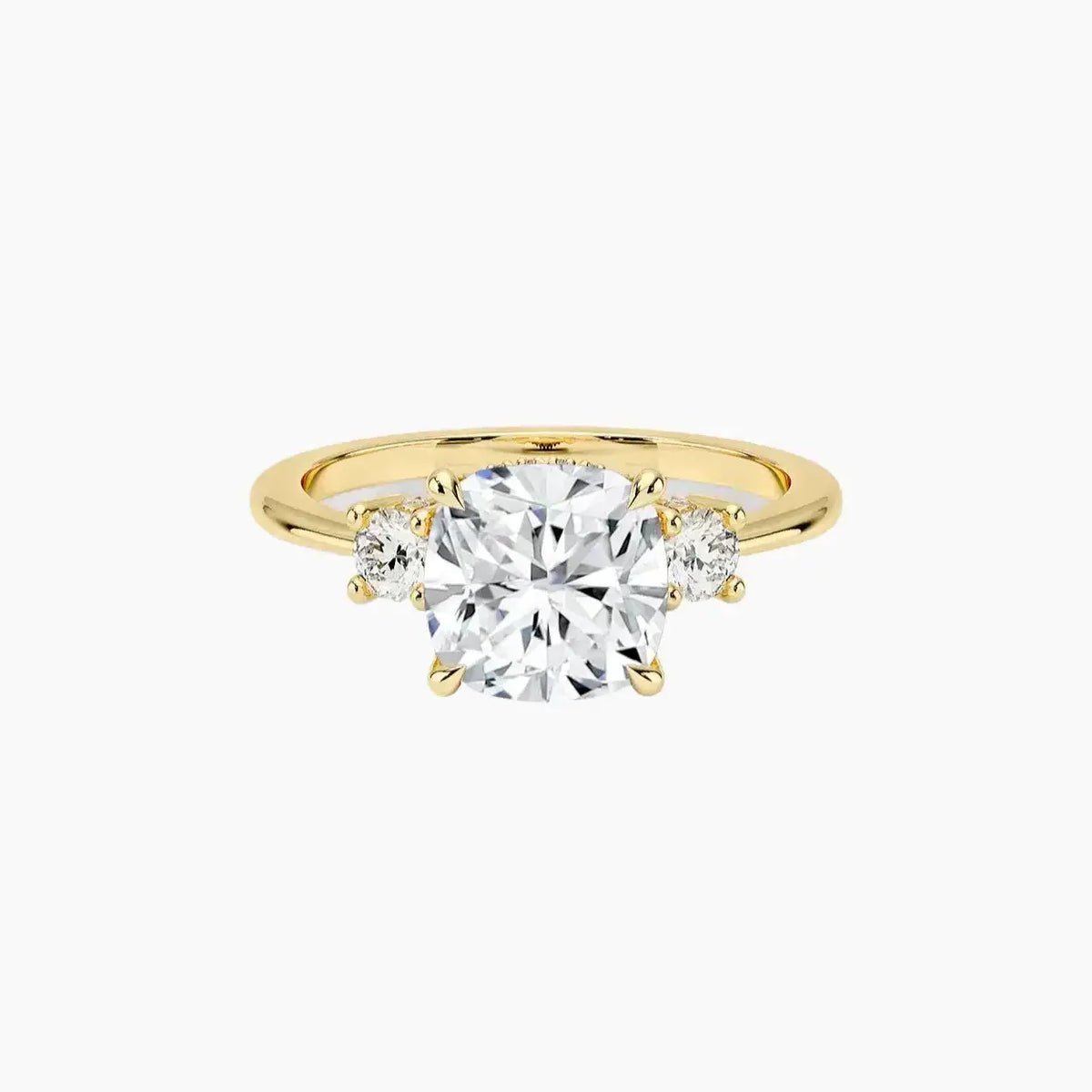 OBSER593 - Seraphina Hidden Halo Three Stone Cushion engagement ring setting view 5