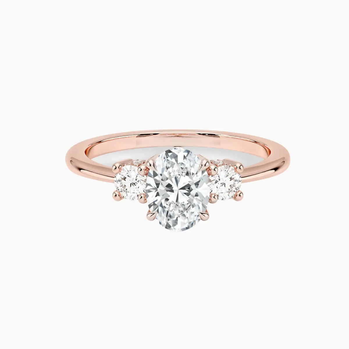 OBSER594 - Seraphina Hidden Halo Three Stone Oval engagement ring setting view 4