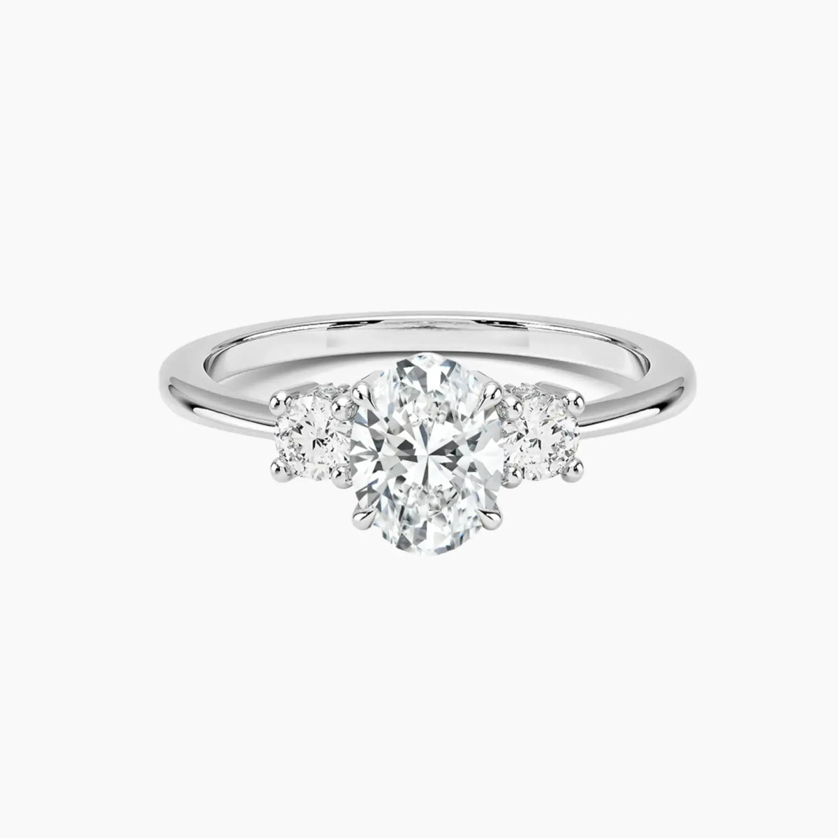 OBSER594 - Seraphina Hidden Halo Three Stone Oval engagement ring setting view 1