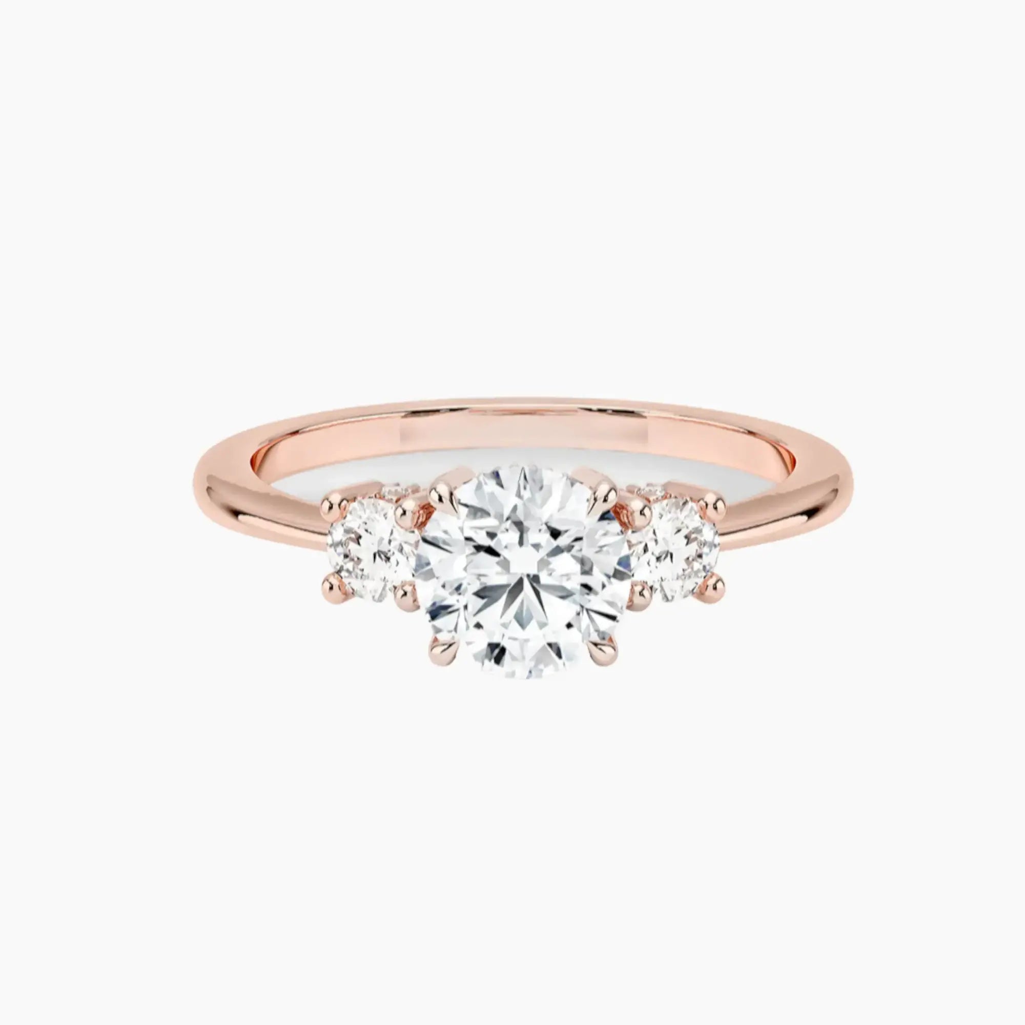 OBSER595 - Seraphina Hidden Halo Three Stone Round engagement ring setting view 4