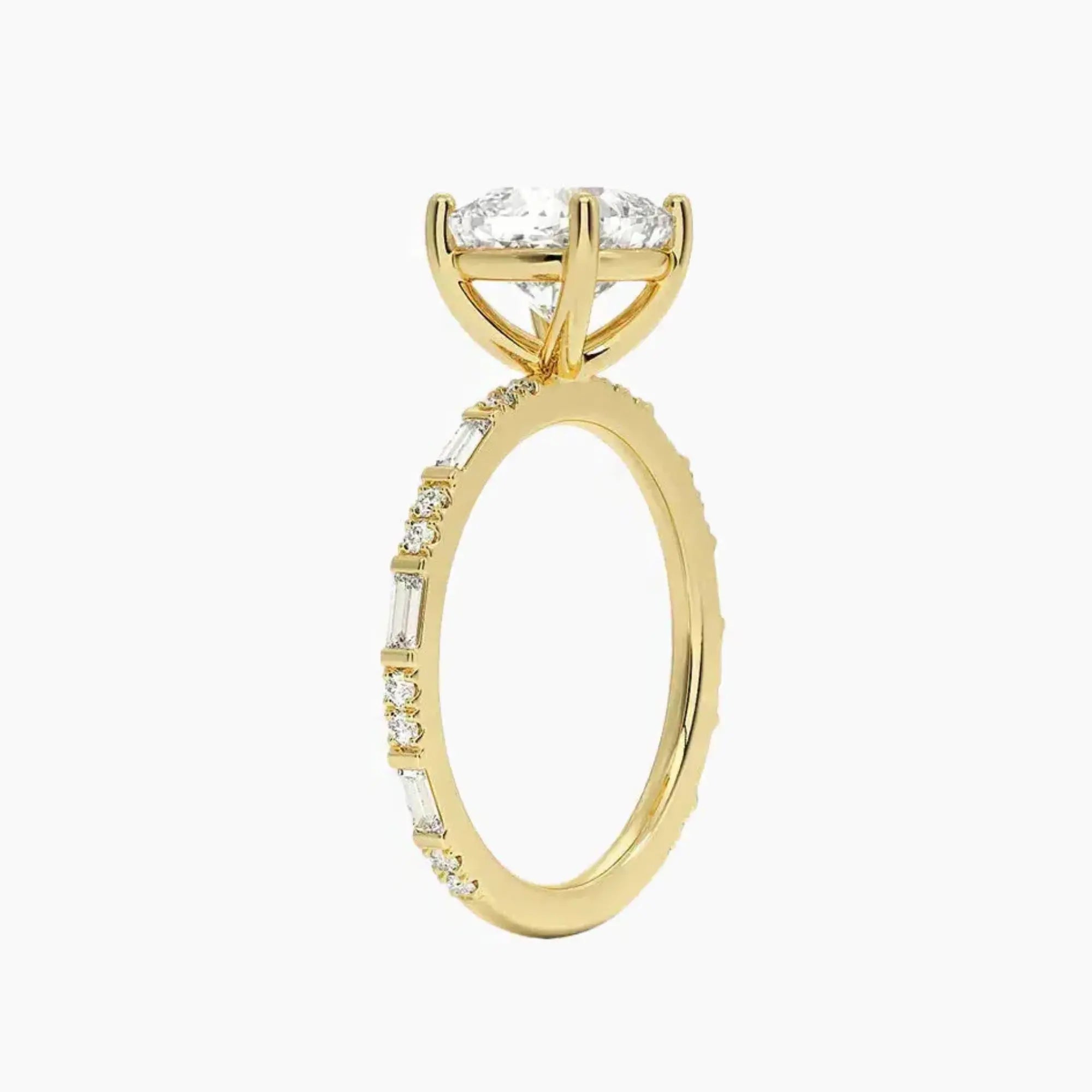 OBSER296 - Evelina Solitaire Cushion engagement ring setting view 8