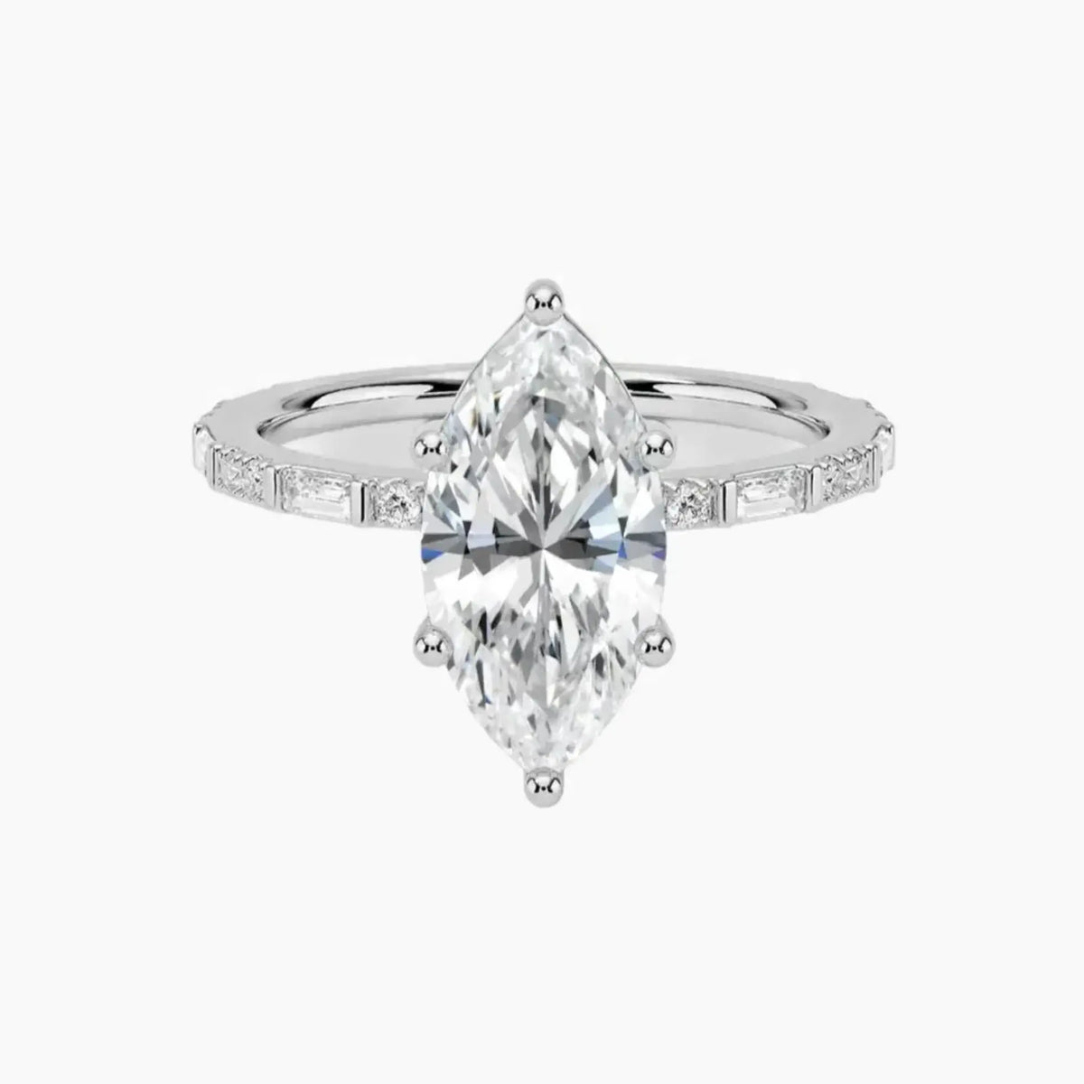OBSER293 - Evelina Solitaire Marquise engagement ring setting view 1