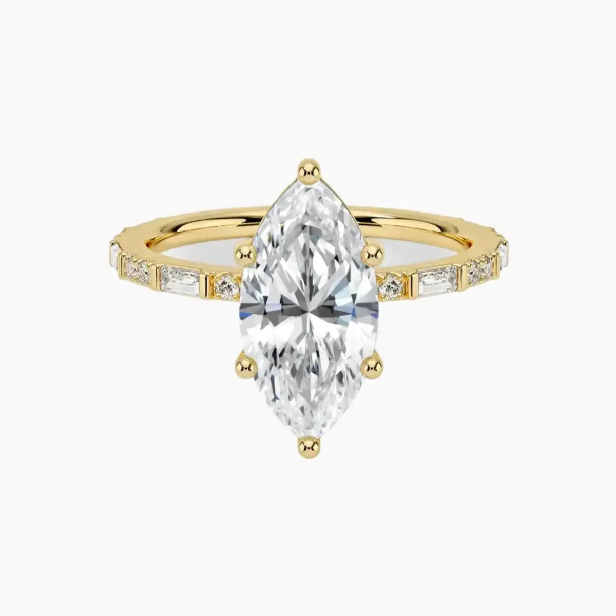 OBSER293 - Evelina Solitaire Marquise engagement ring setting view 7