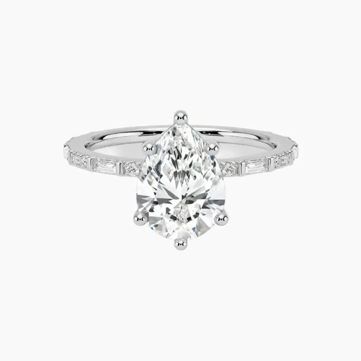 OBSER146 - Evelina Solitaire Pear engagement ring setting view 1
