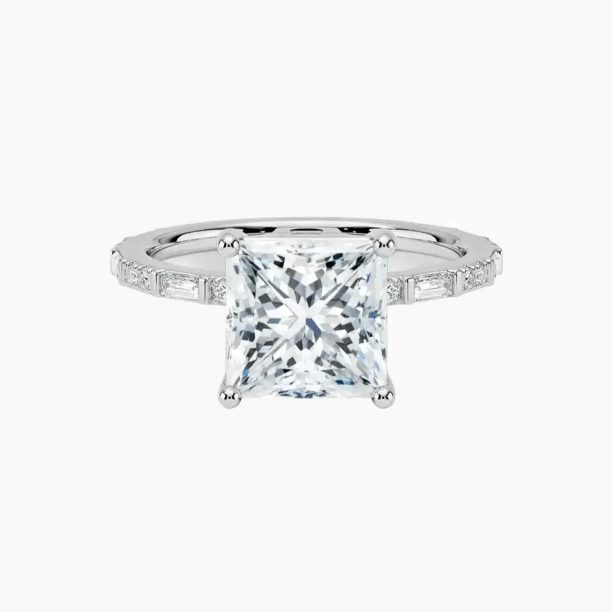OBSER295 - Evelina Solitaire Princess engagement ring setting view 1