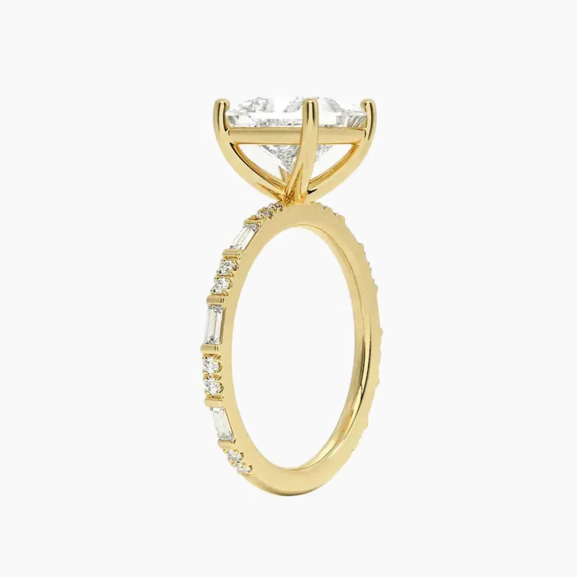 OBSER295 - Evelina Solitaire Princess engagement ring setting view 8