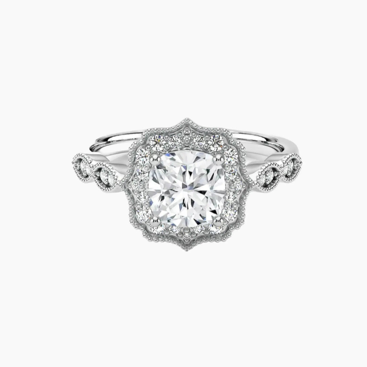 OBSER478 - Talitha Halo Cushion engagement ring setting view 1