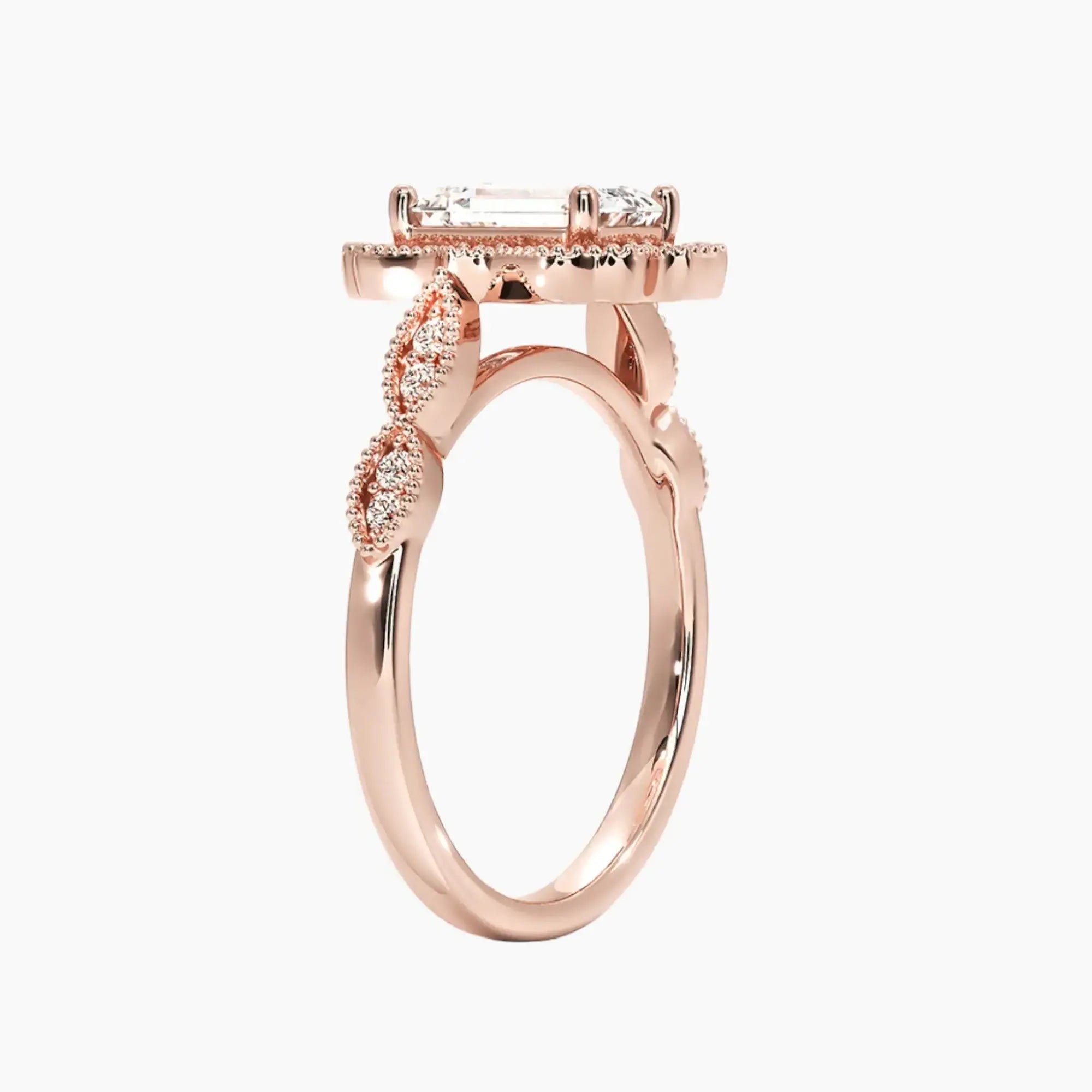 OBSER476 - Talitha Halo Emerald engagement ring setting view 5