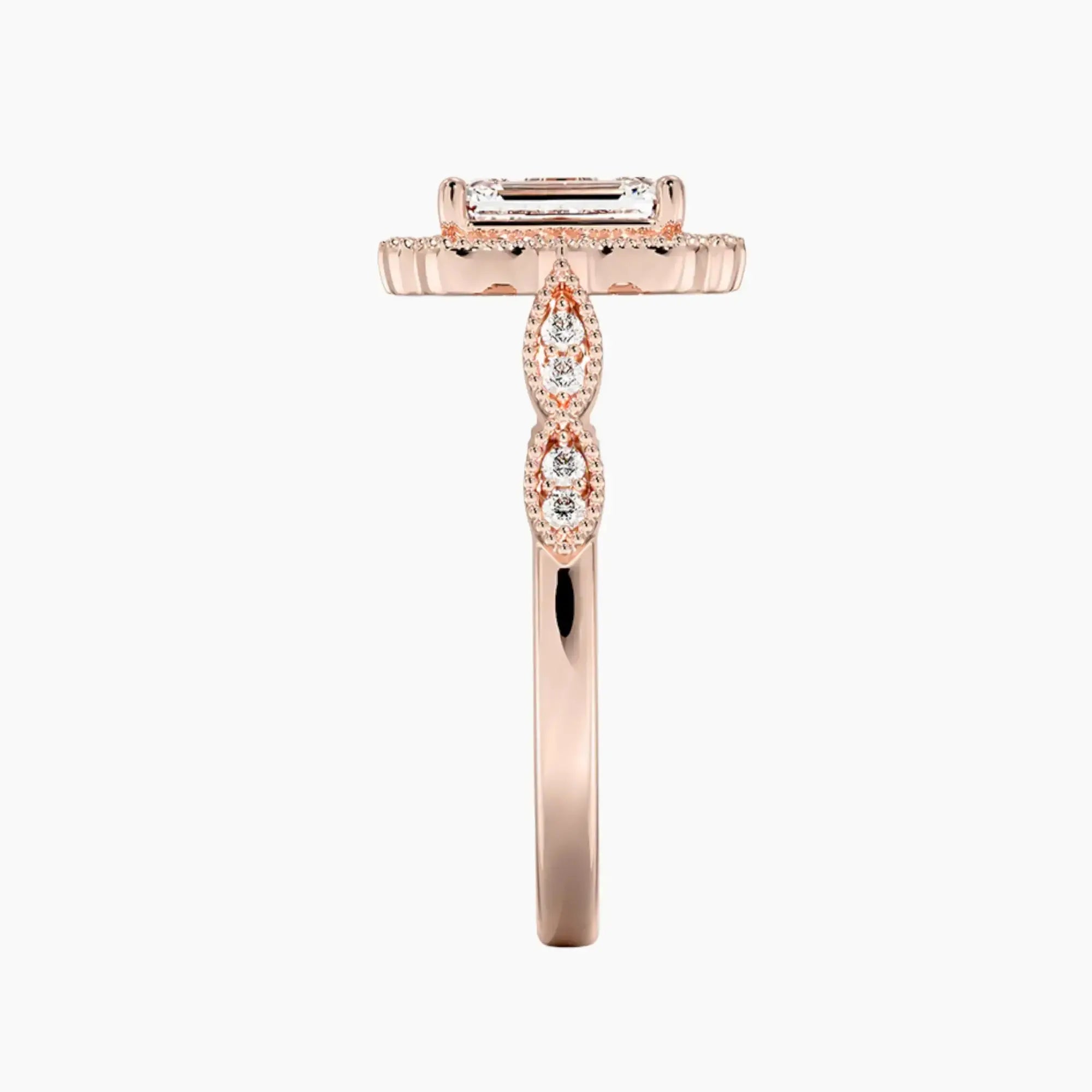 OBSER476 - Talitha Halo Emerald engagement ring setting view 6