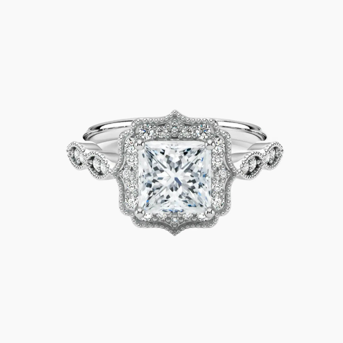 OBSER477 - Talitha Halo Princess engagement ring setting view 1