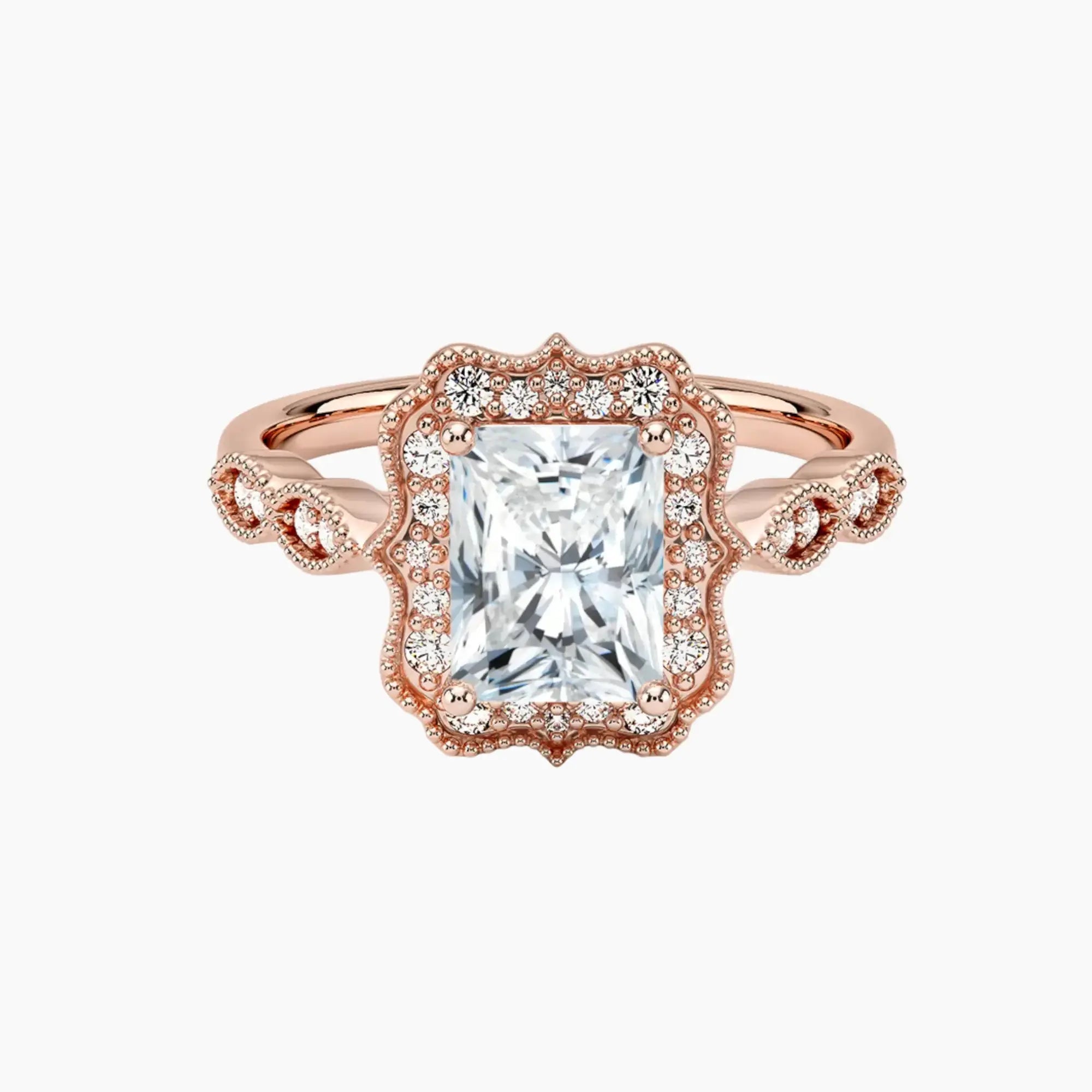 OBSER474 - Talitha Halo Radiant engagement ring setting view 4