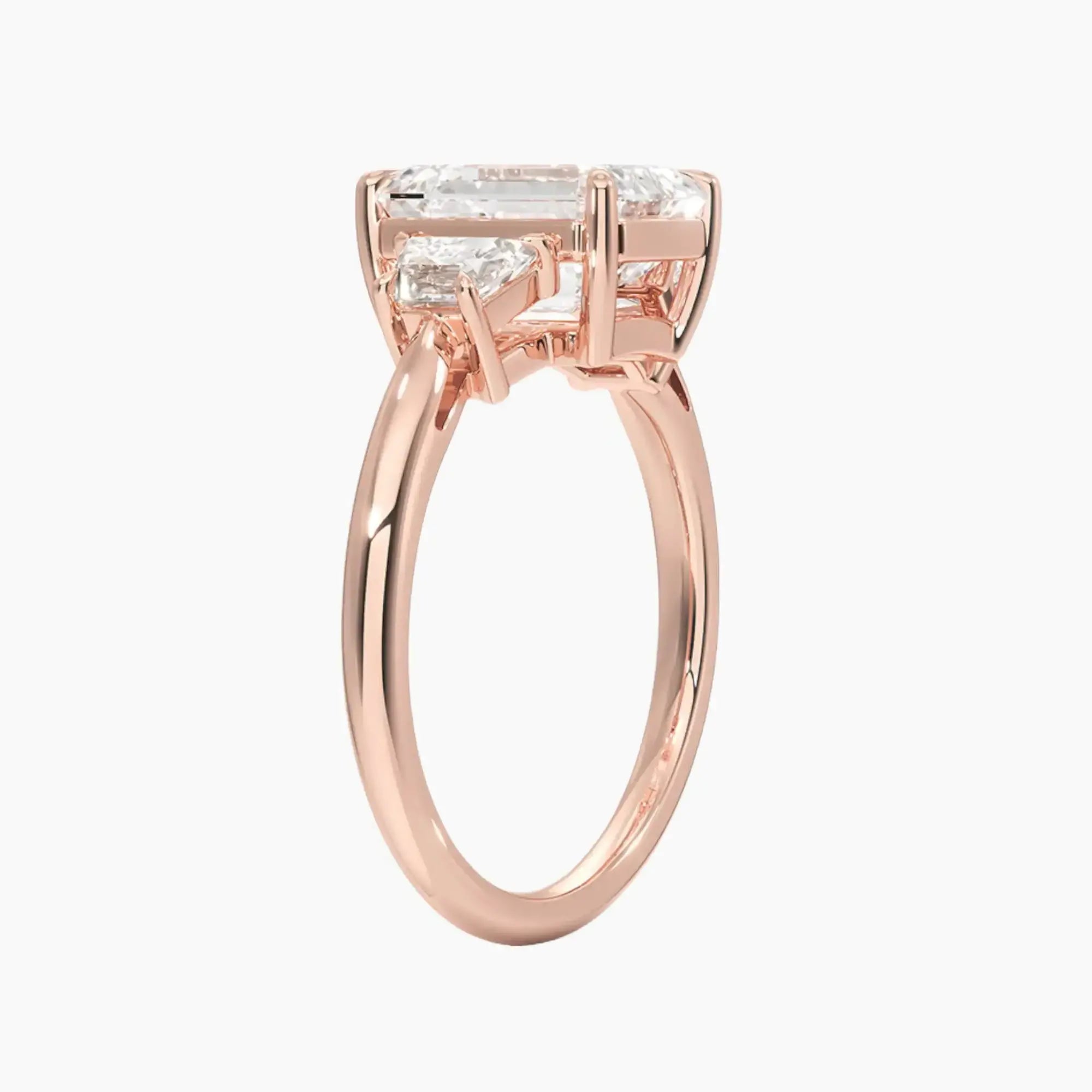 OBSER575 - Oriana Three Stone Emerald engagement ring setting view 5