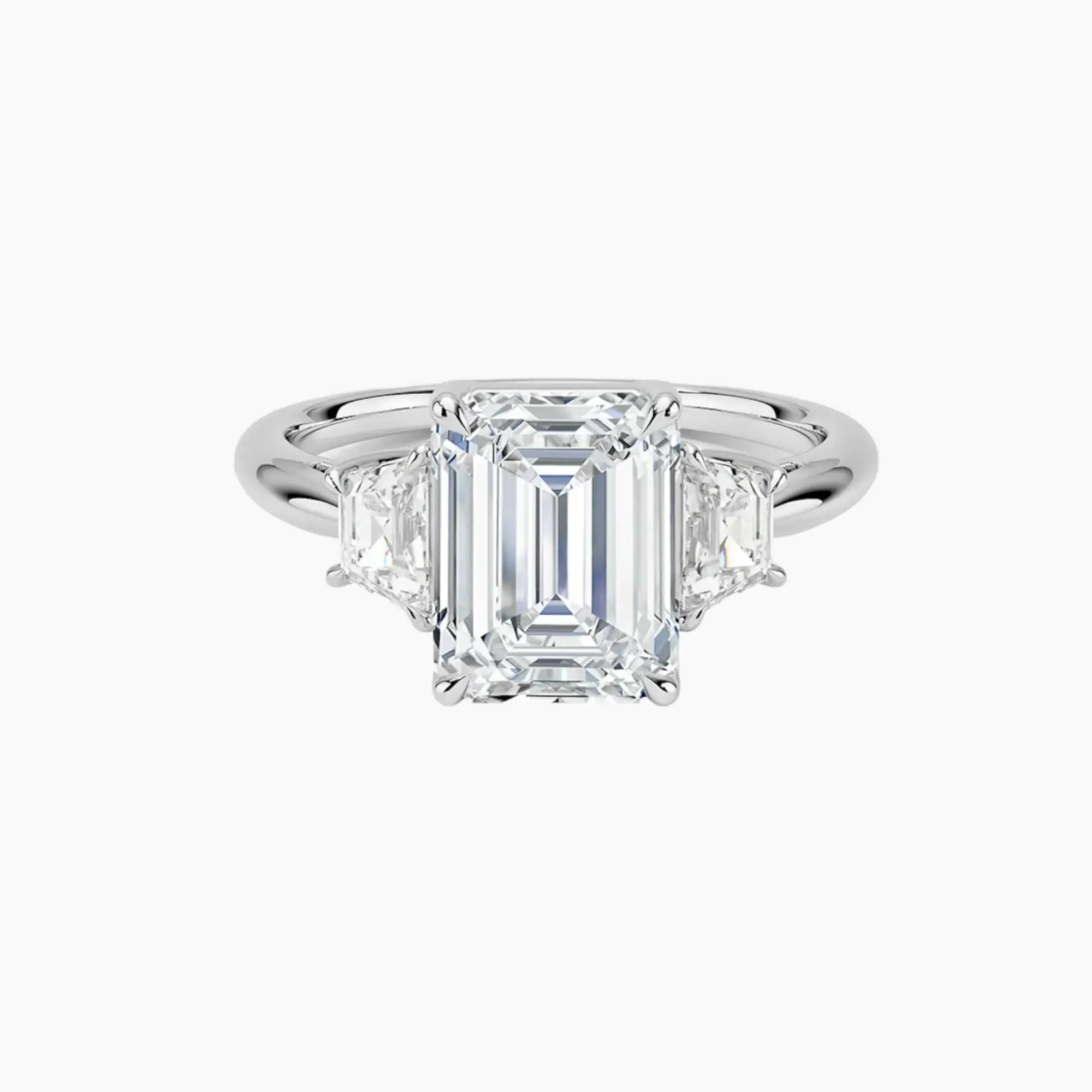 OBSER575 - Oriana Three Stone Emerald engagement ring setting view 1