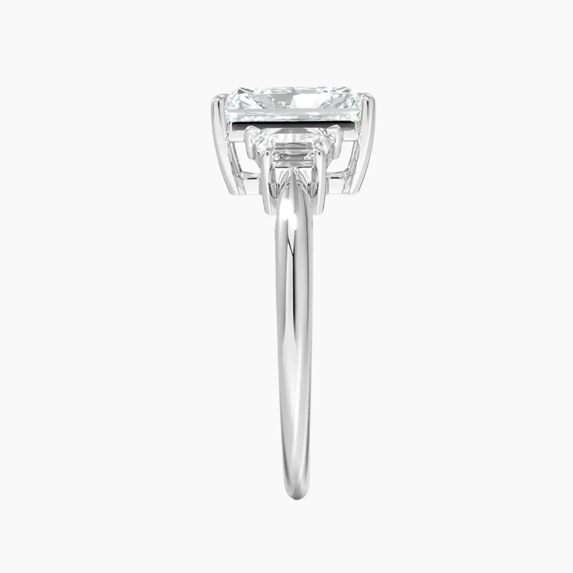 OBSER181 - Oriana Three Stone Radiant engagement ring setting view 3
